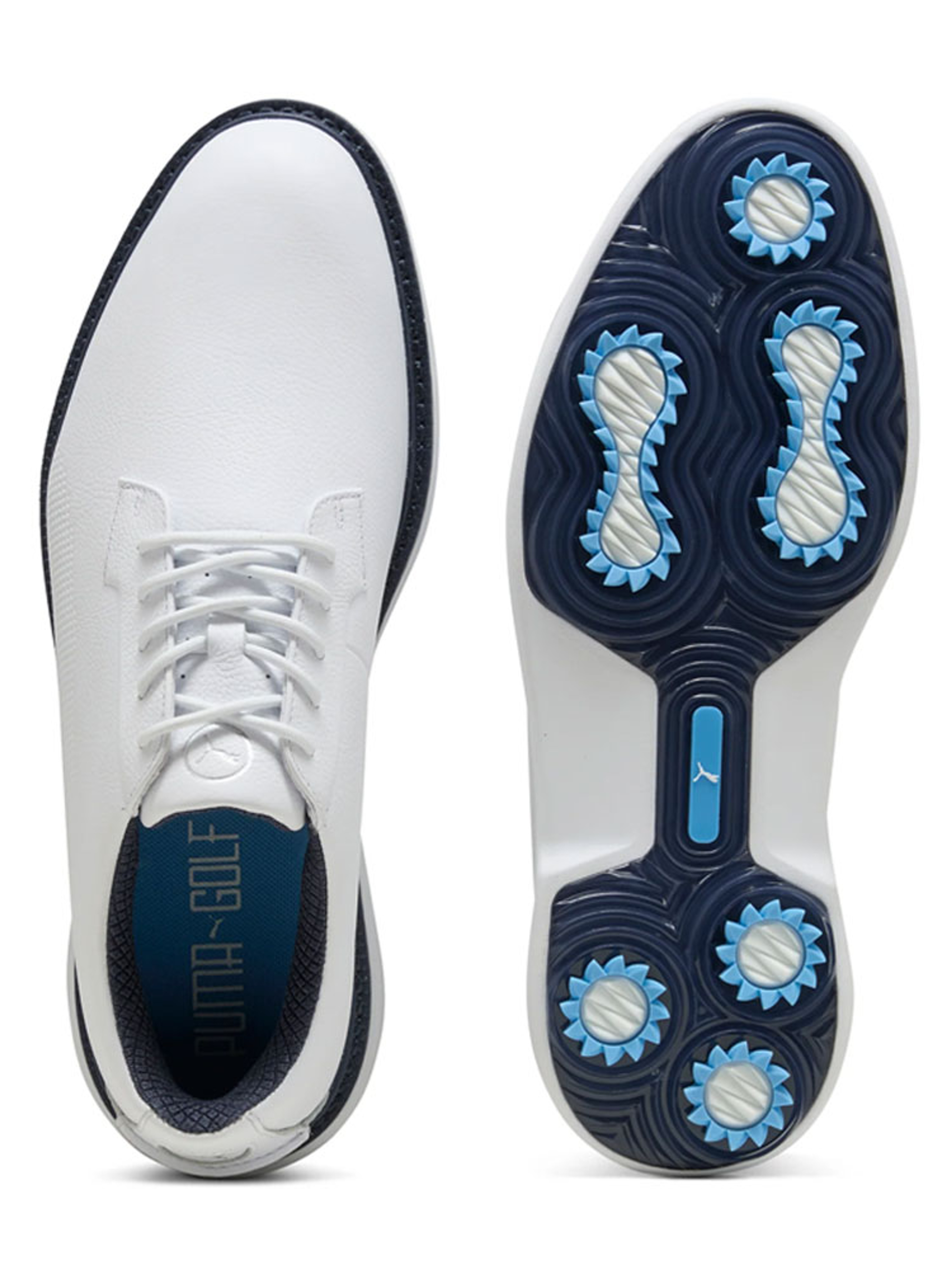 Puma Royale Golf Shoes - Puma White/Deep Navy/Team Light Blue