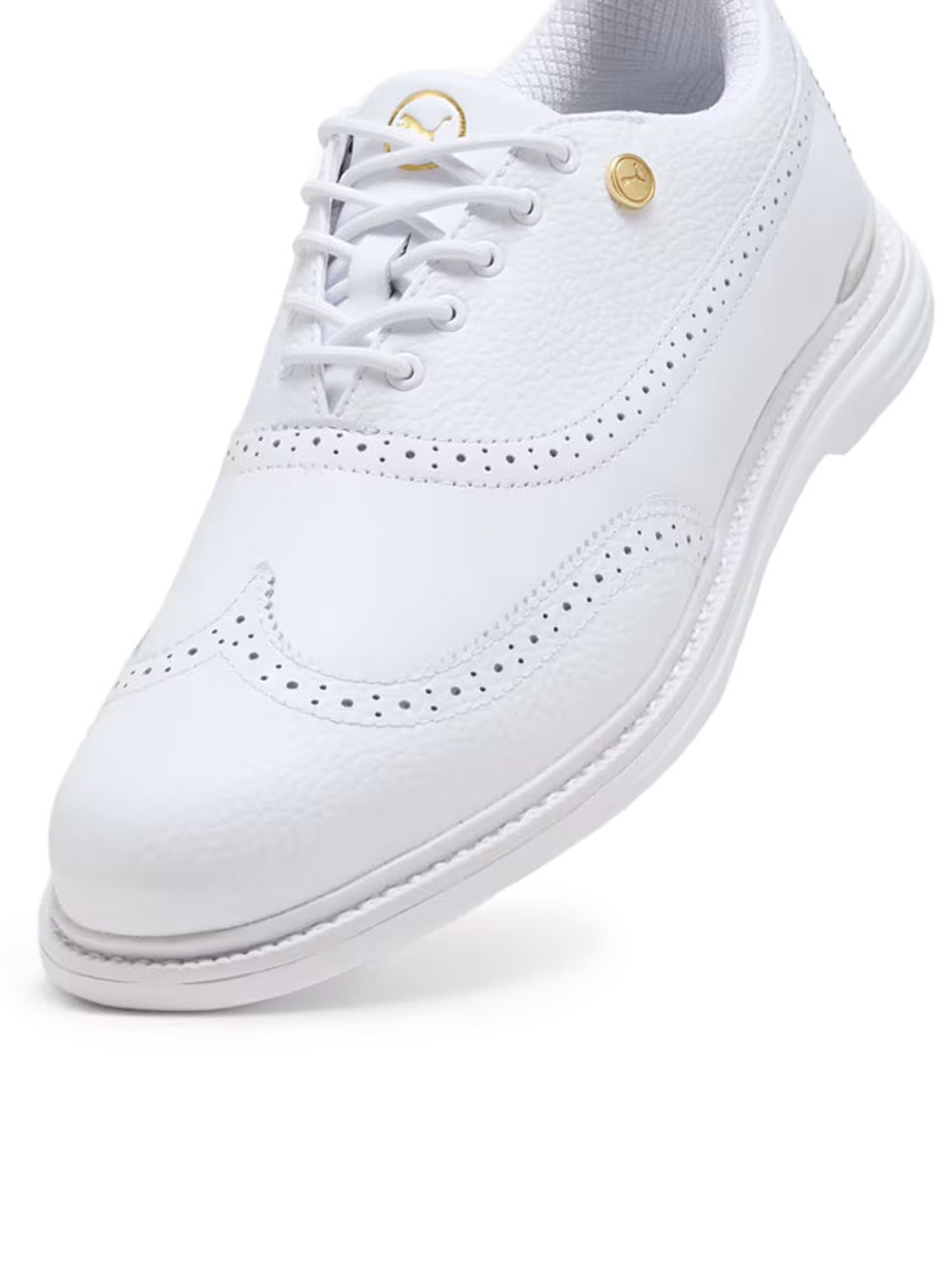 Puma Royale Wingtip Golf Shoes - Puma White/Vapor Grey/Grassy Green
