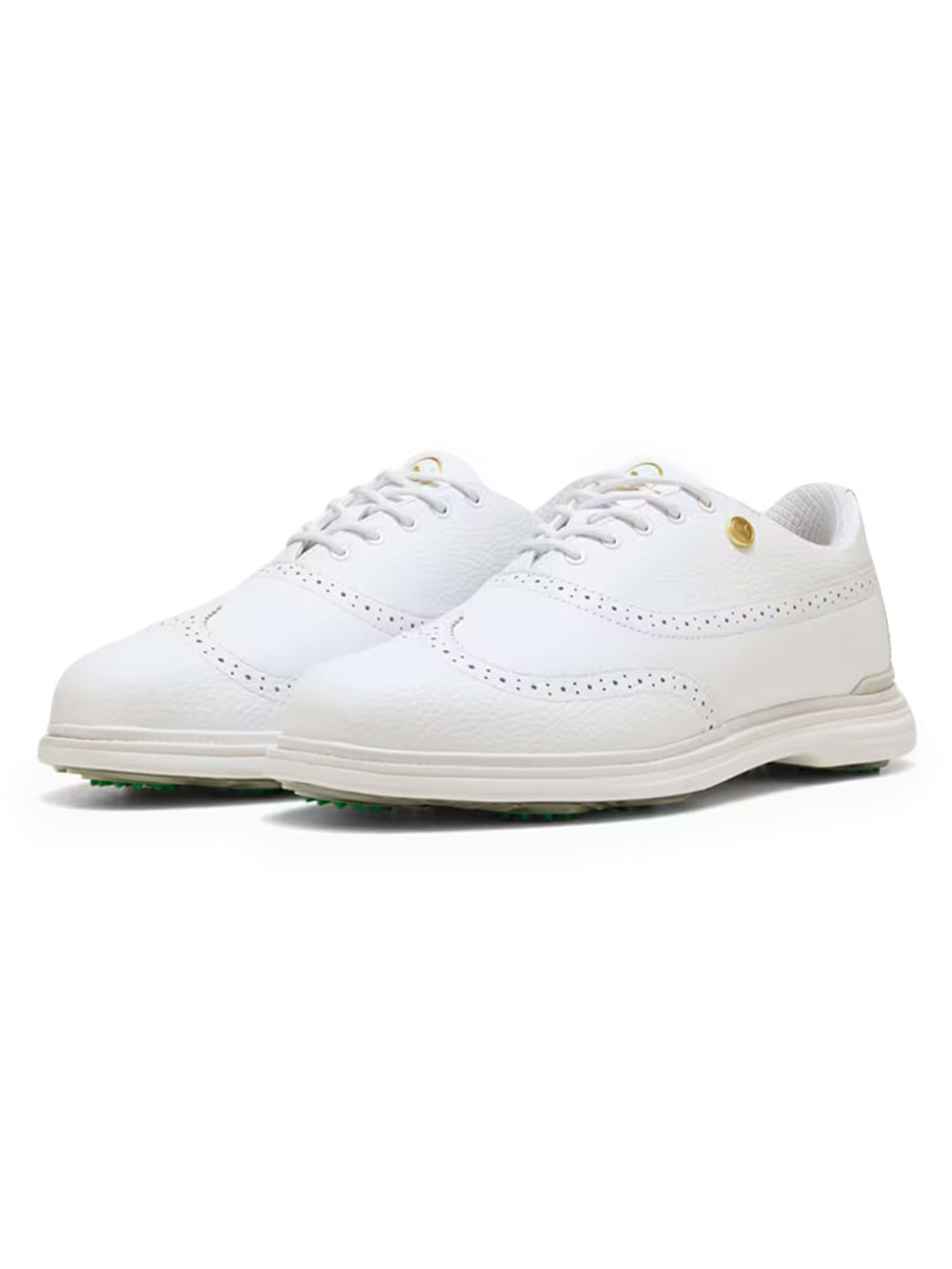 Puma Royale Wingtip Golf Shoes - Puma White/Vapor Grey/Grassy Green