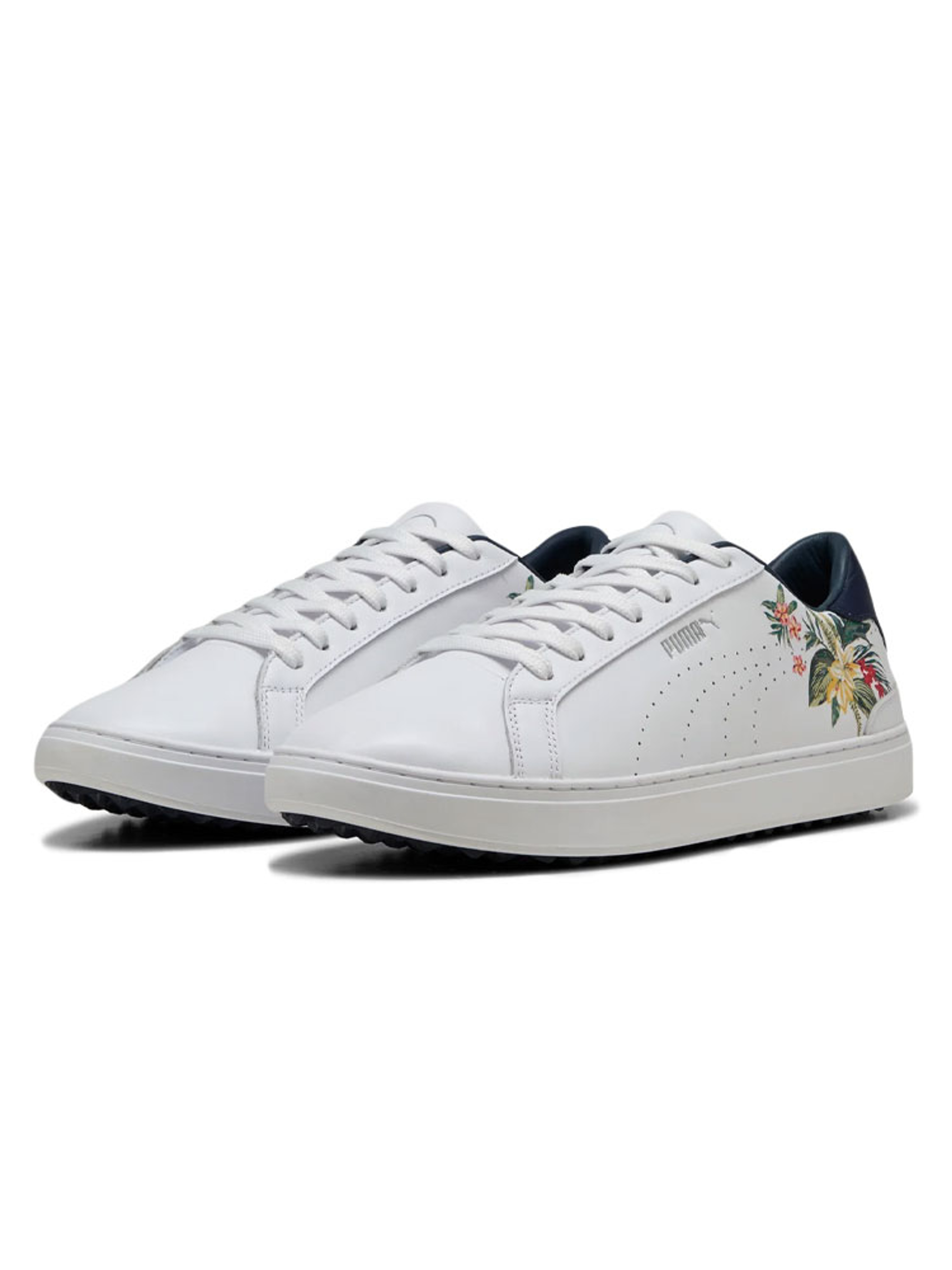 Puma x Palm Tree Crew Classic G Golf Shoes - Puma White/Deep Navy/Red Fire