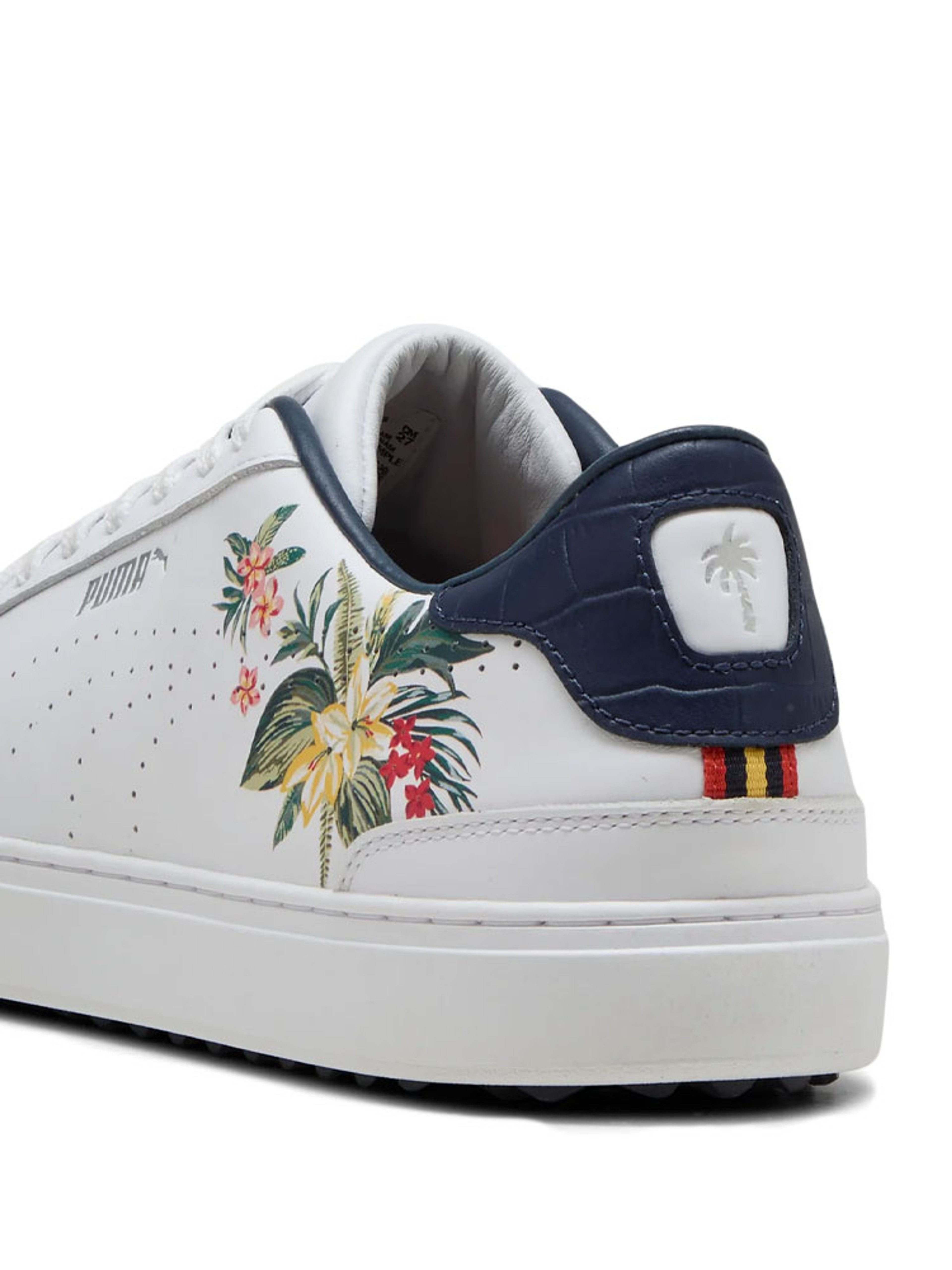 Puma x Palm Tree Crew Classic G Golf Shoes - Puma White/Deep Navy/Red Fire