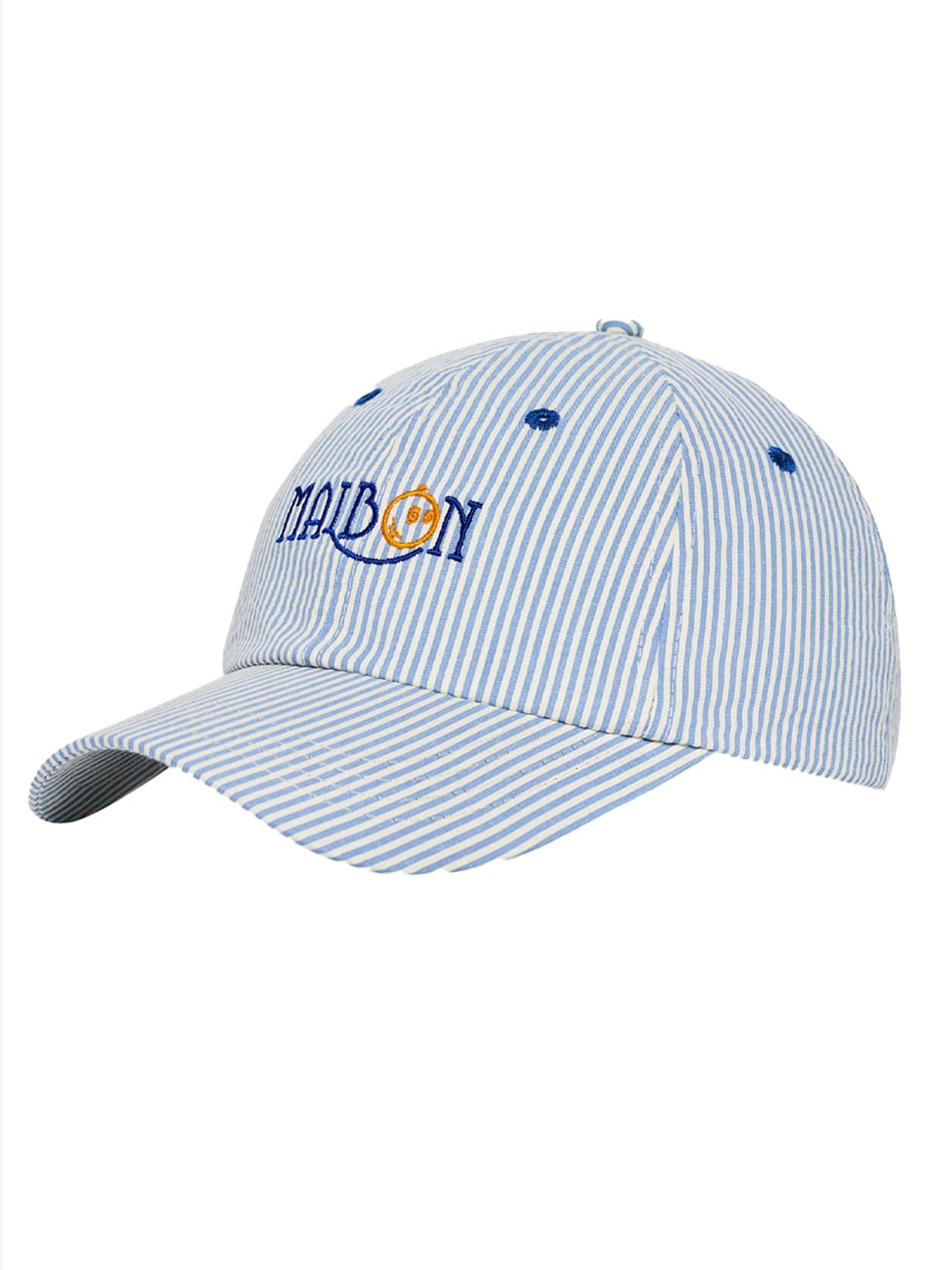 Malbon Grasse Seersucker Dad Cap - Blue