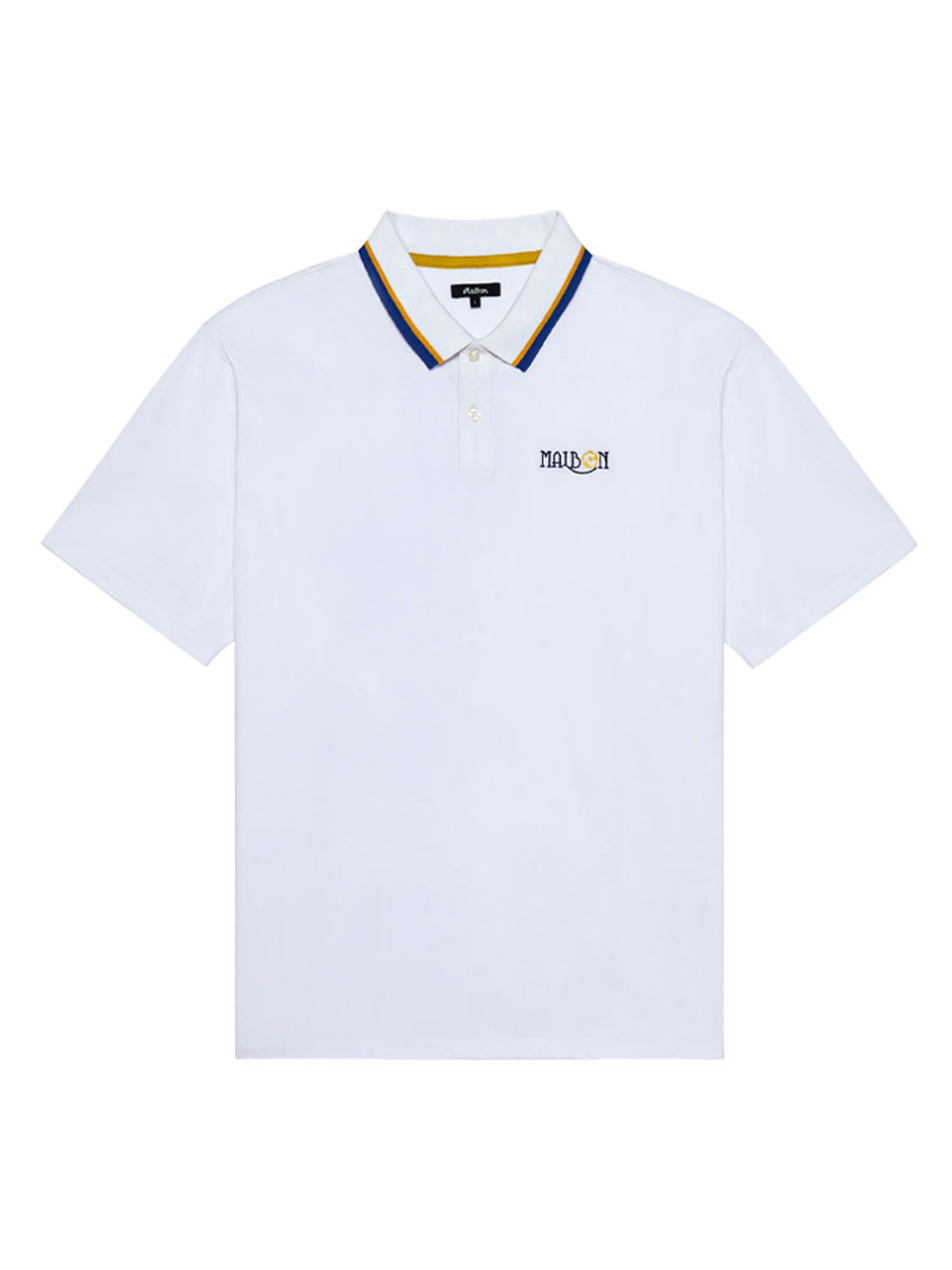 Malbon Grasse Pique Polo - White