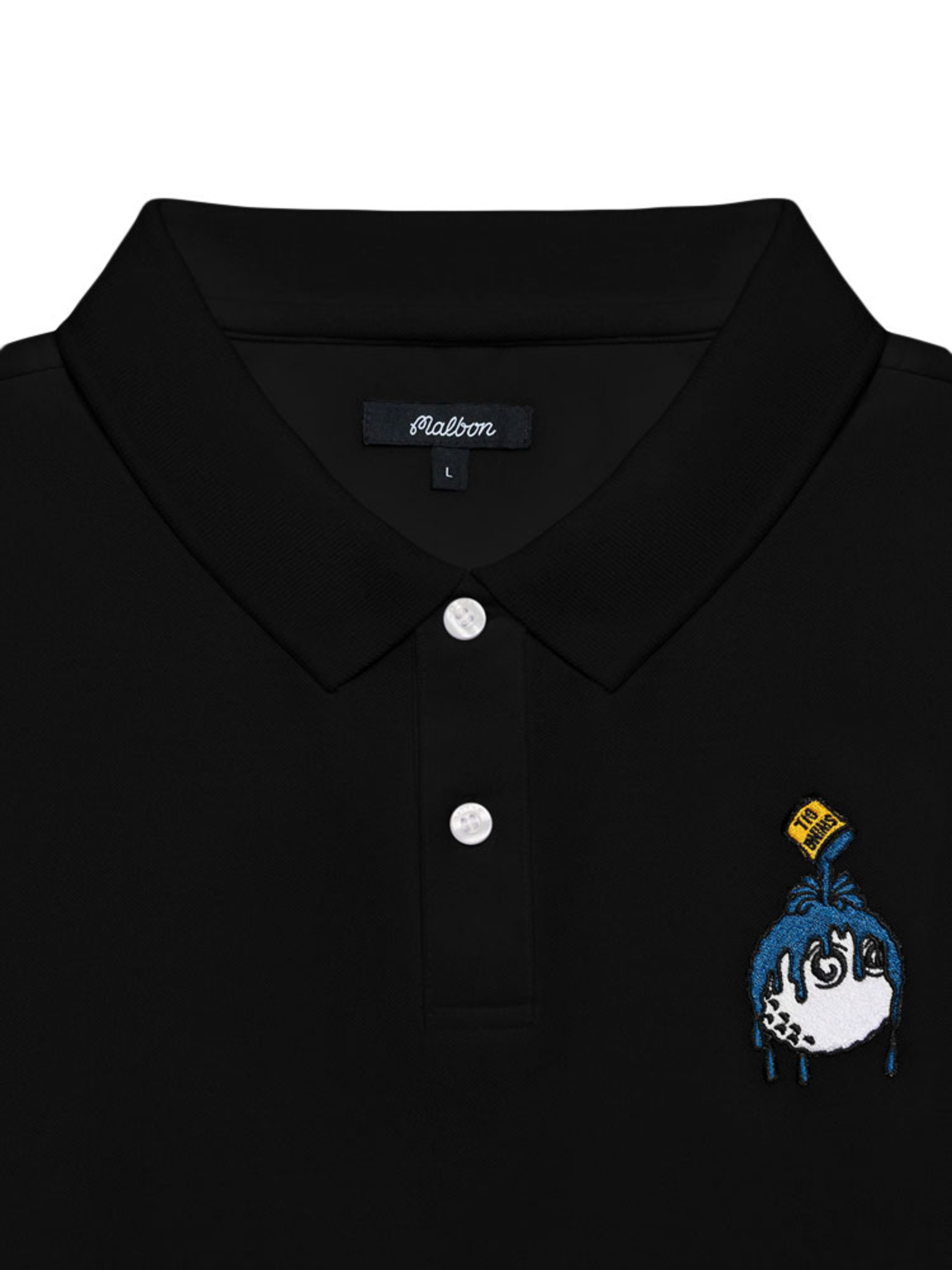 Malbon Swing Oil Performance Pique Polo - Black