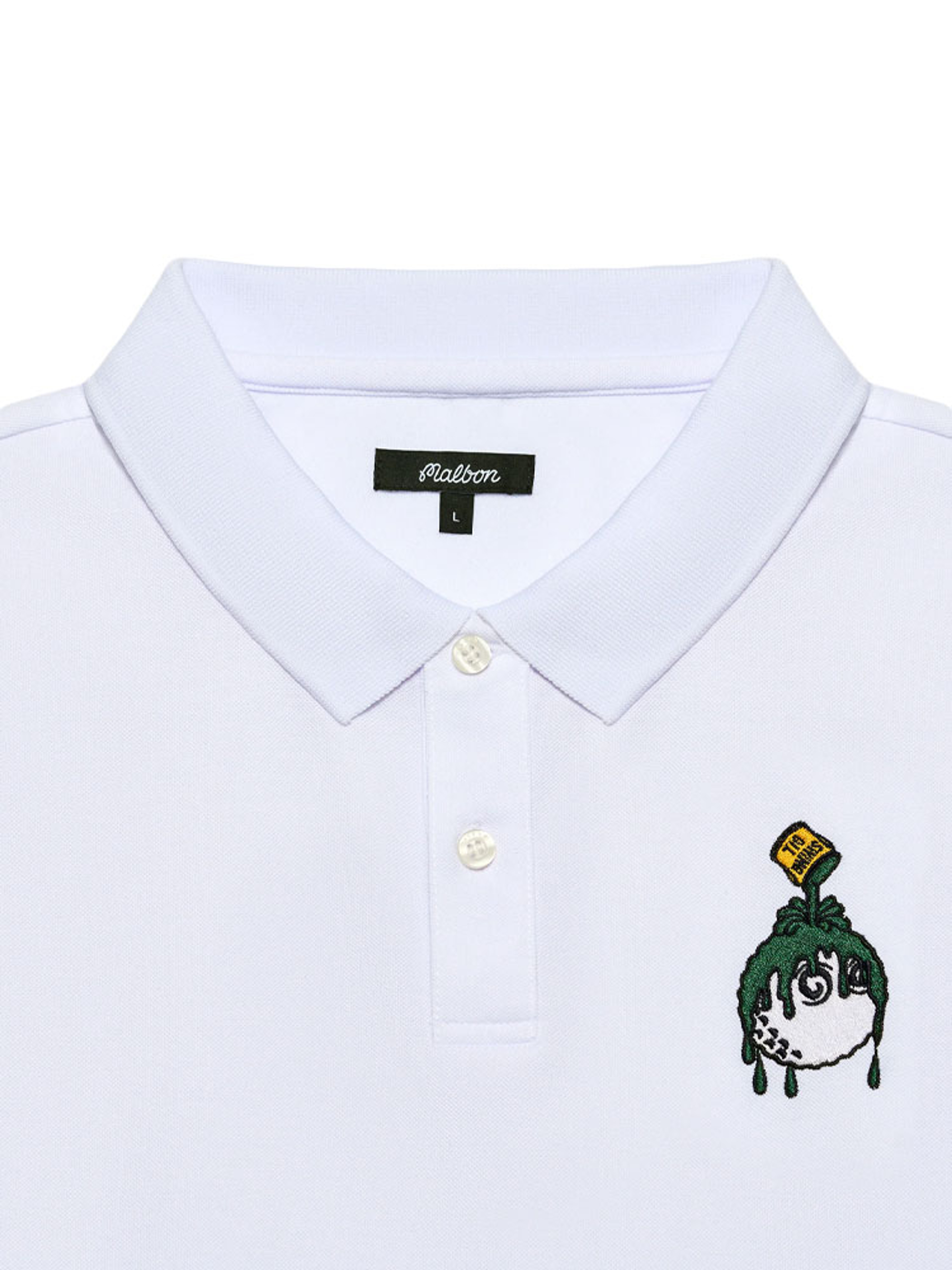 Malbon Swing Oil Performance Pique Polo - White