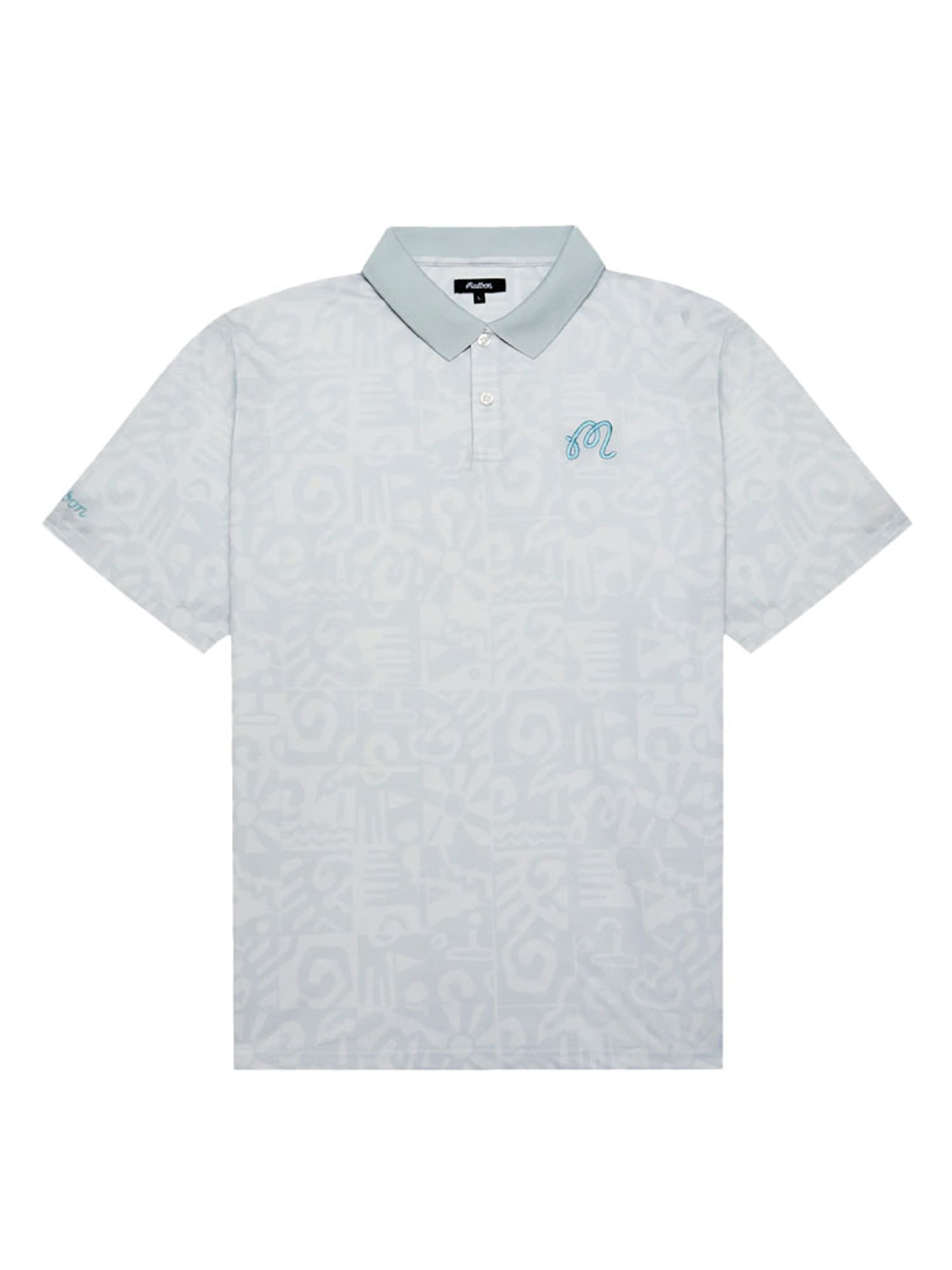 Malbon Mezzo Performance Pique Printed Polo - Silver