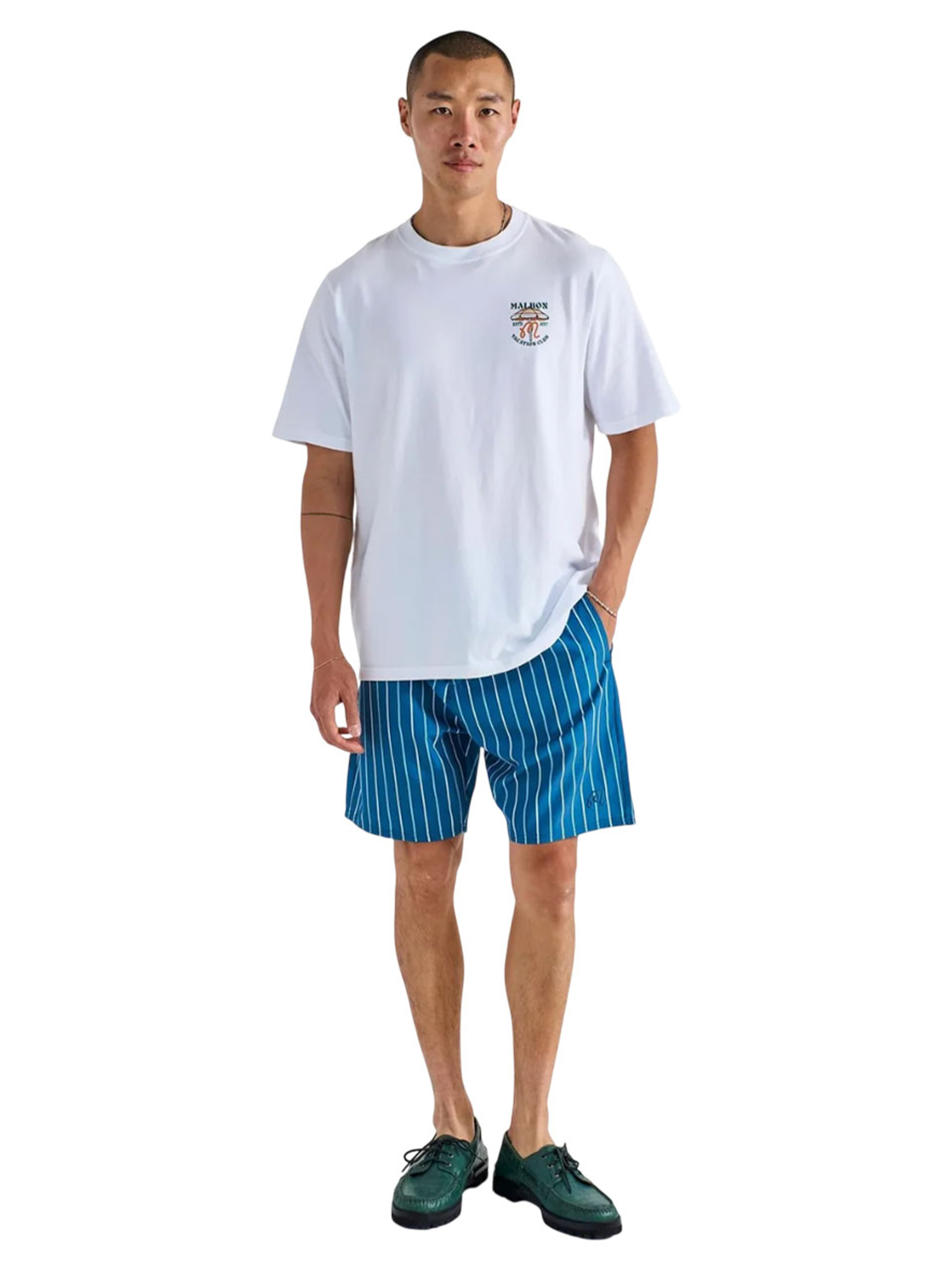 Malbon Vacation Club SS Tee - White