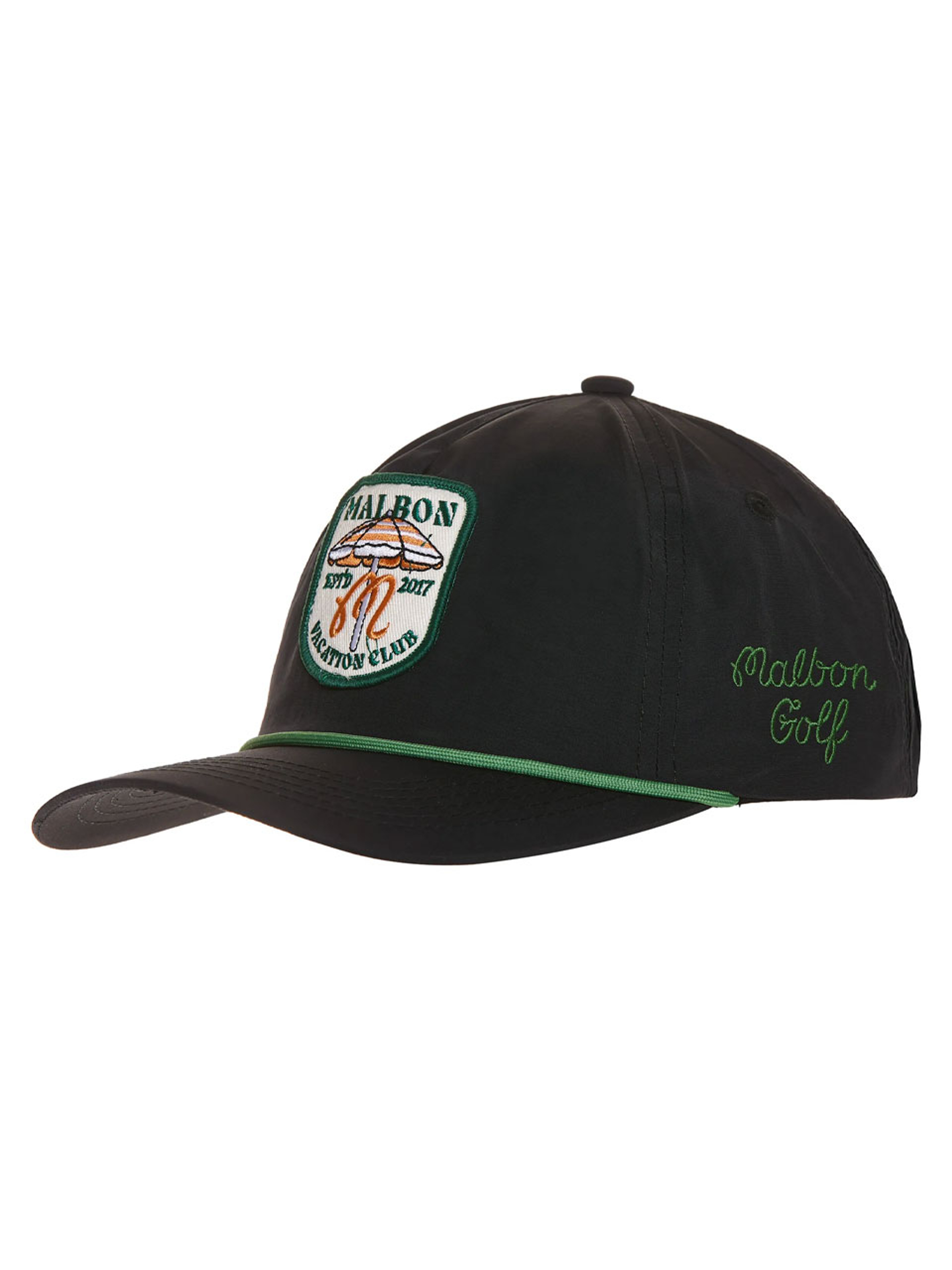 Malbon Vacation Club Nylon Rope Cap - Black