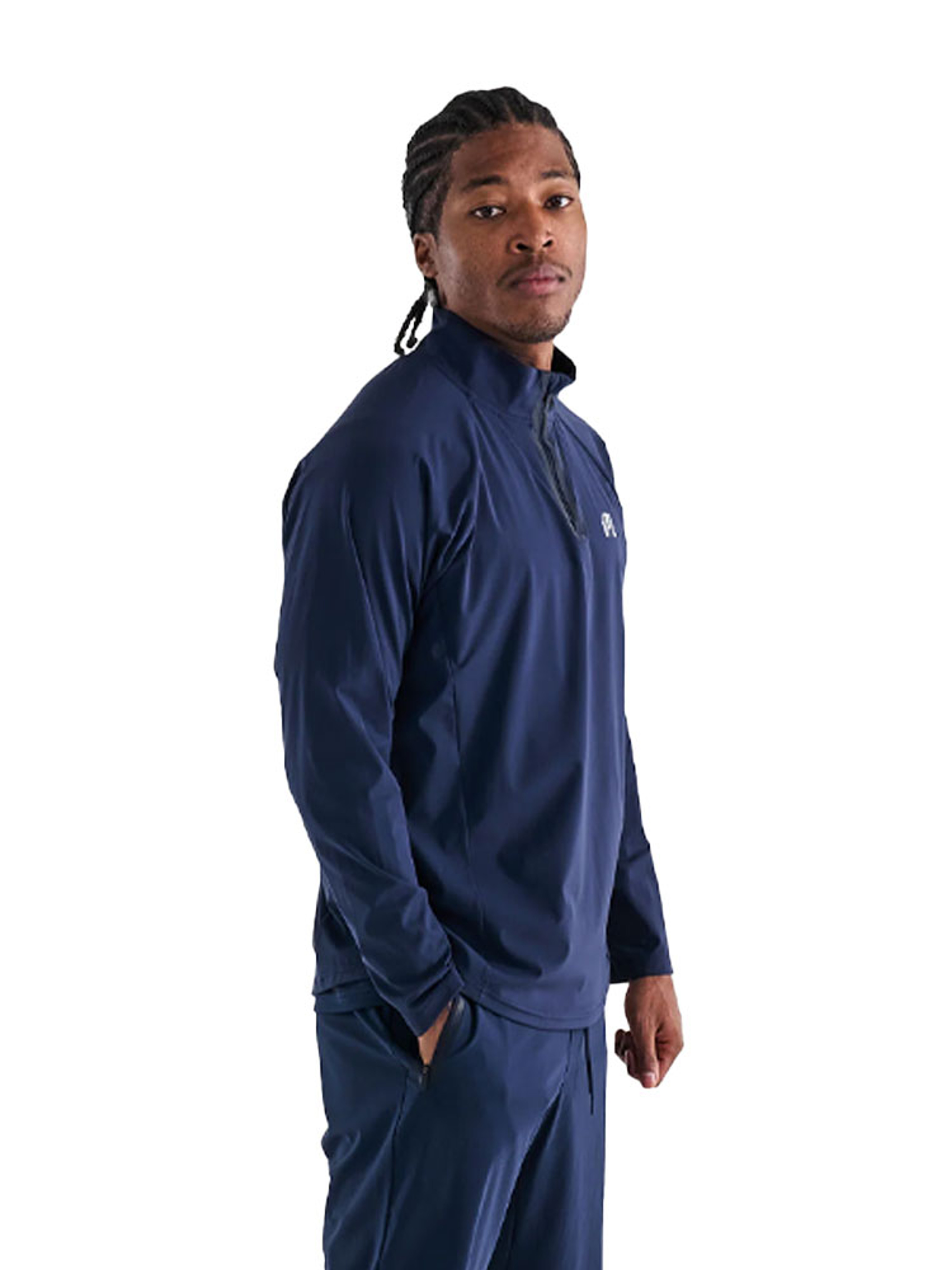 Malbon Performance Raglan Quarter Zip - Navy