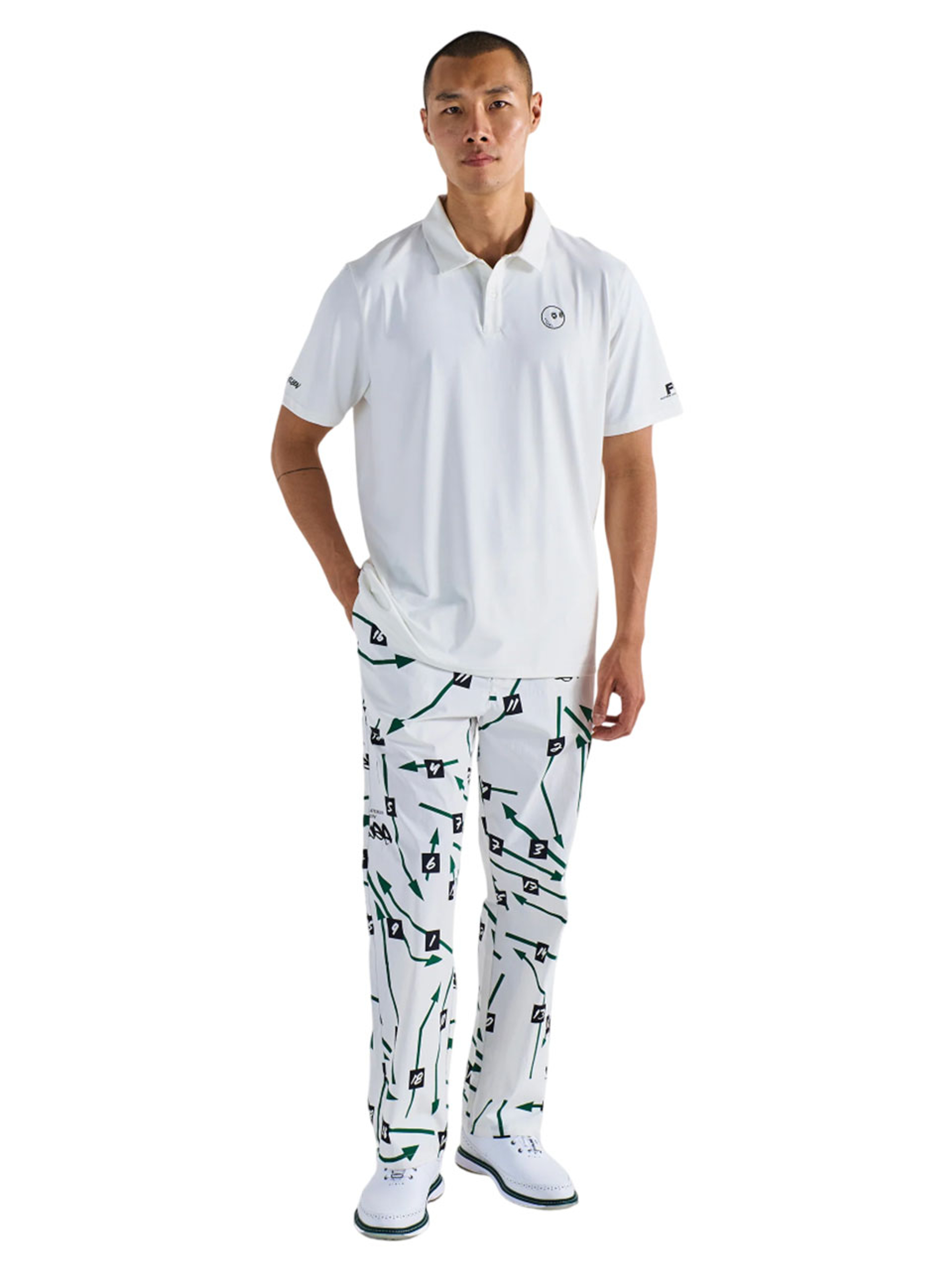 Malbon Poly Performance Polo - White