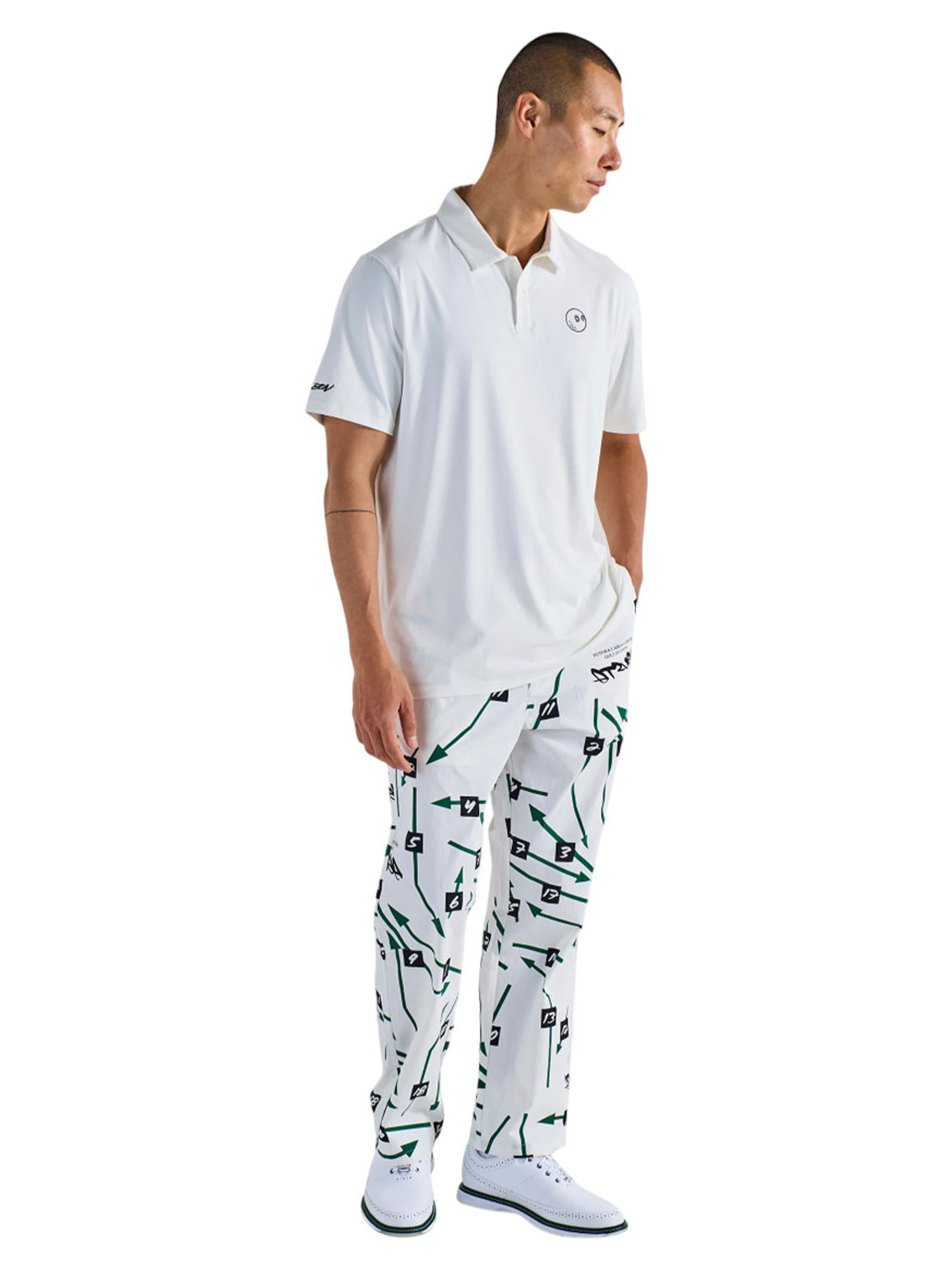 Malbon Poly Performance Polo - White