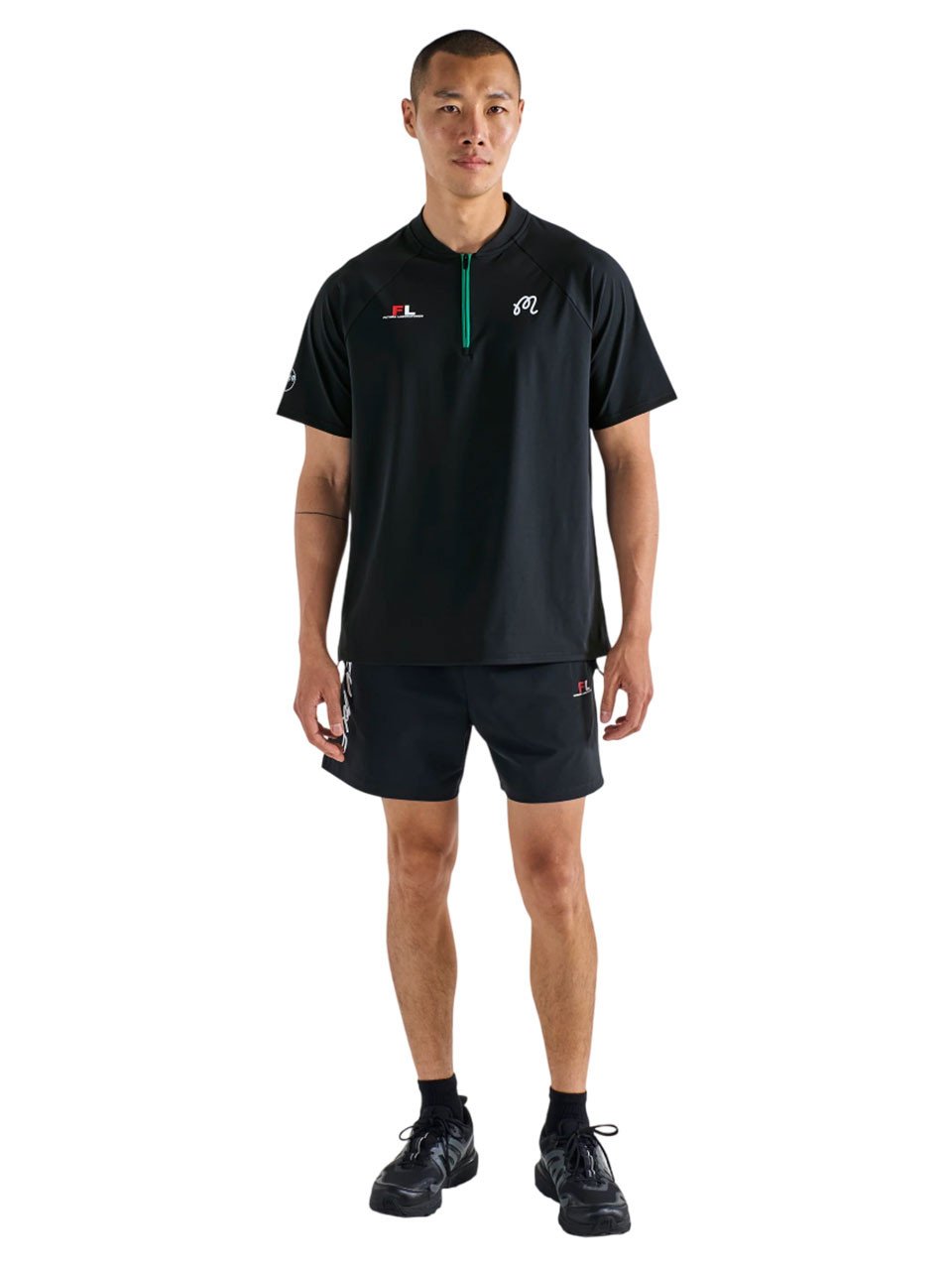 Malbon Zip Raglan Blade Polo - Black