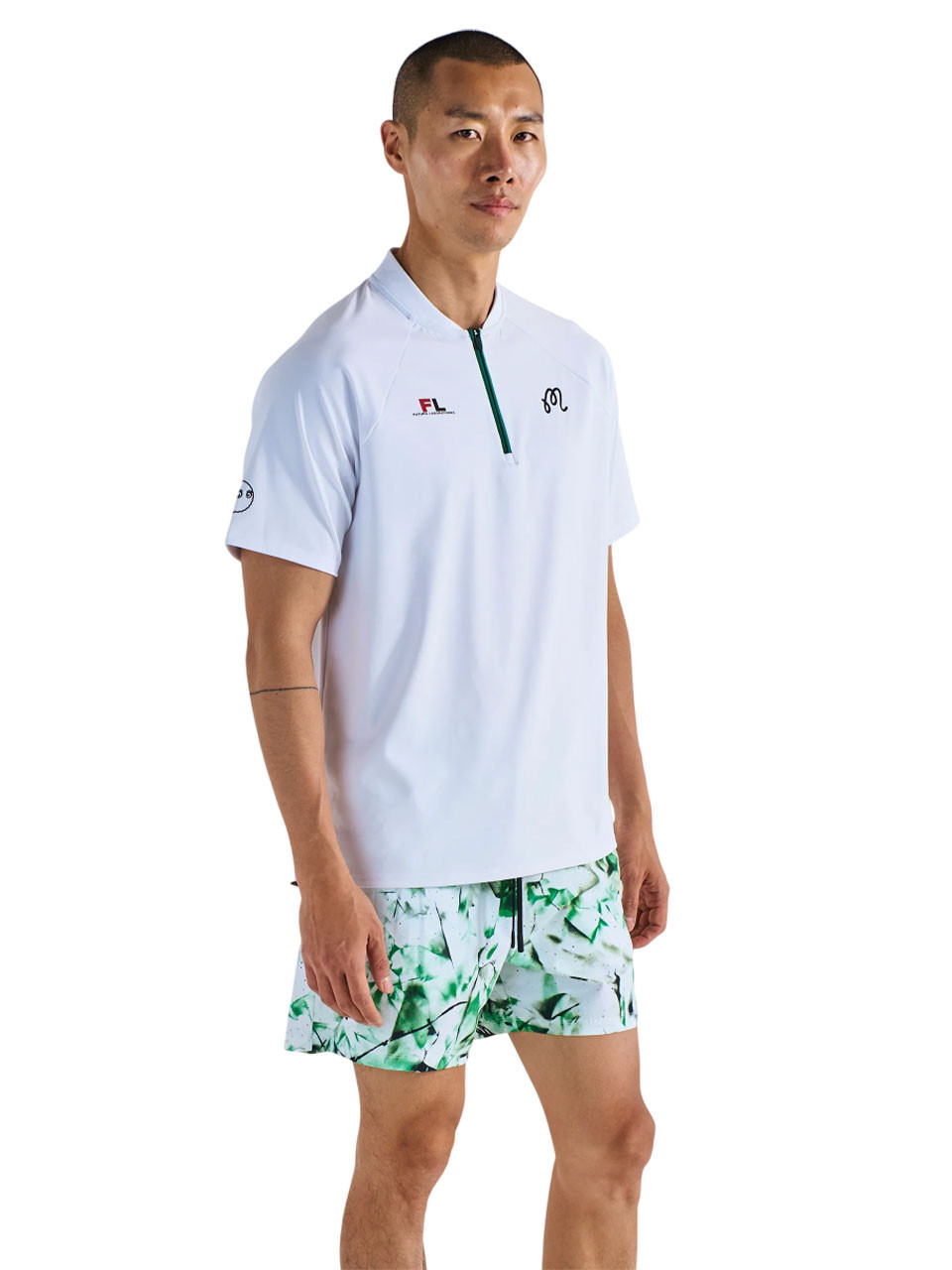 Malbon Zip Raglan Blade Polo - White