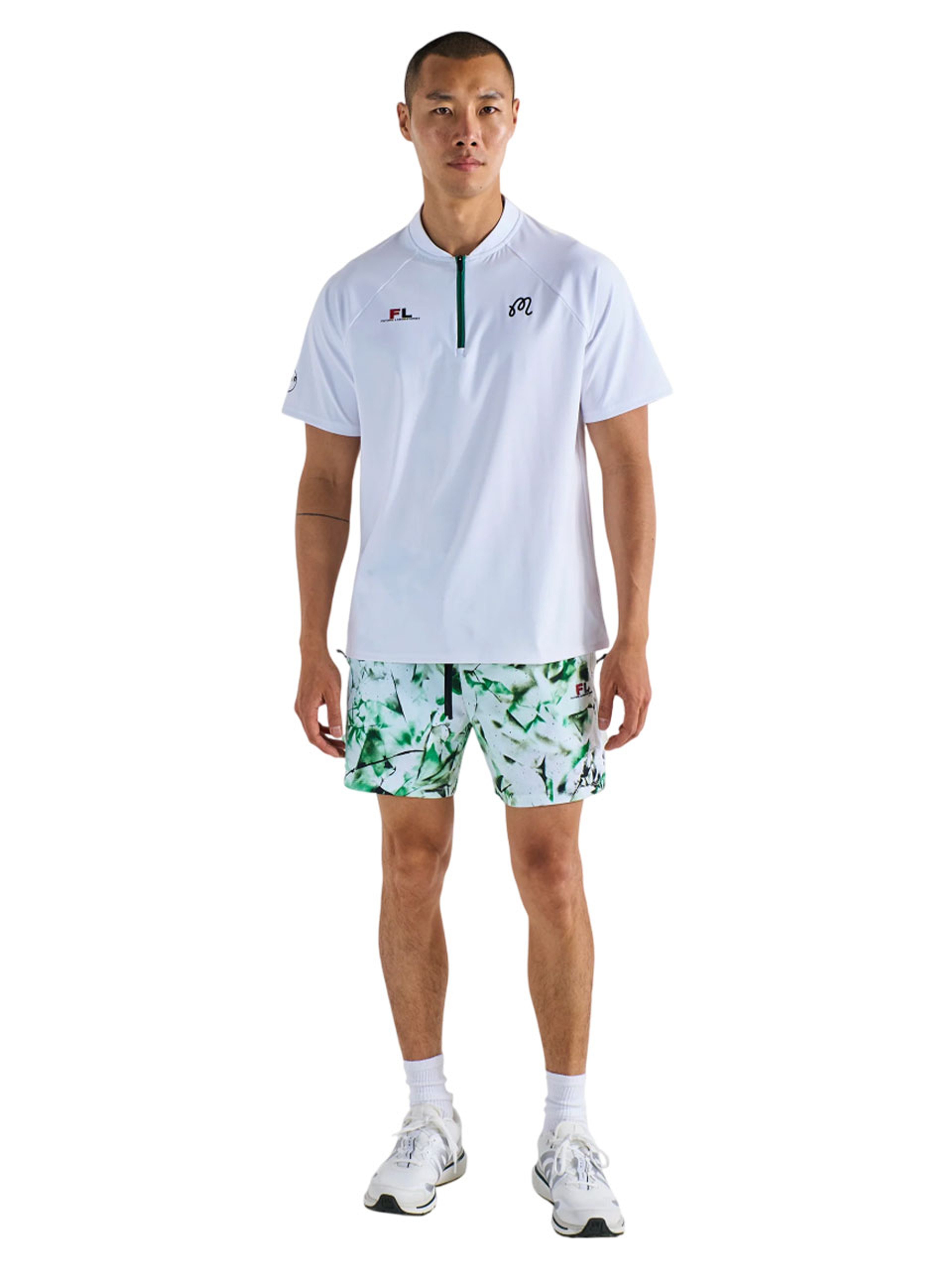 Malbon Zip Raglan Blade Polo - White
