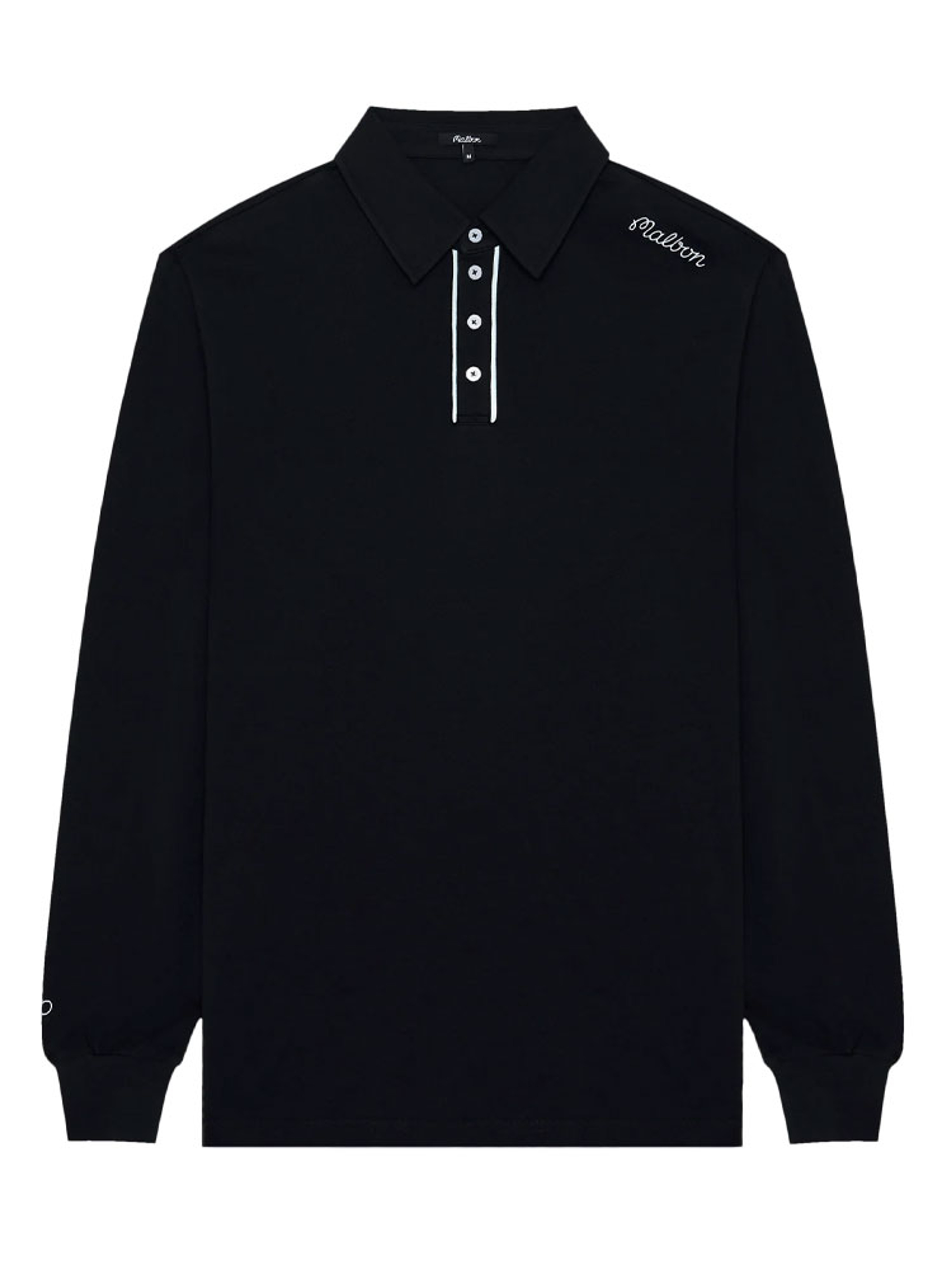 Malbon x Jasper Parnevik Long Sleeve Modal Pique Polo - Black