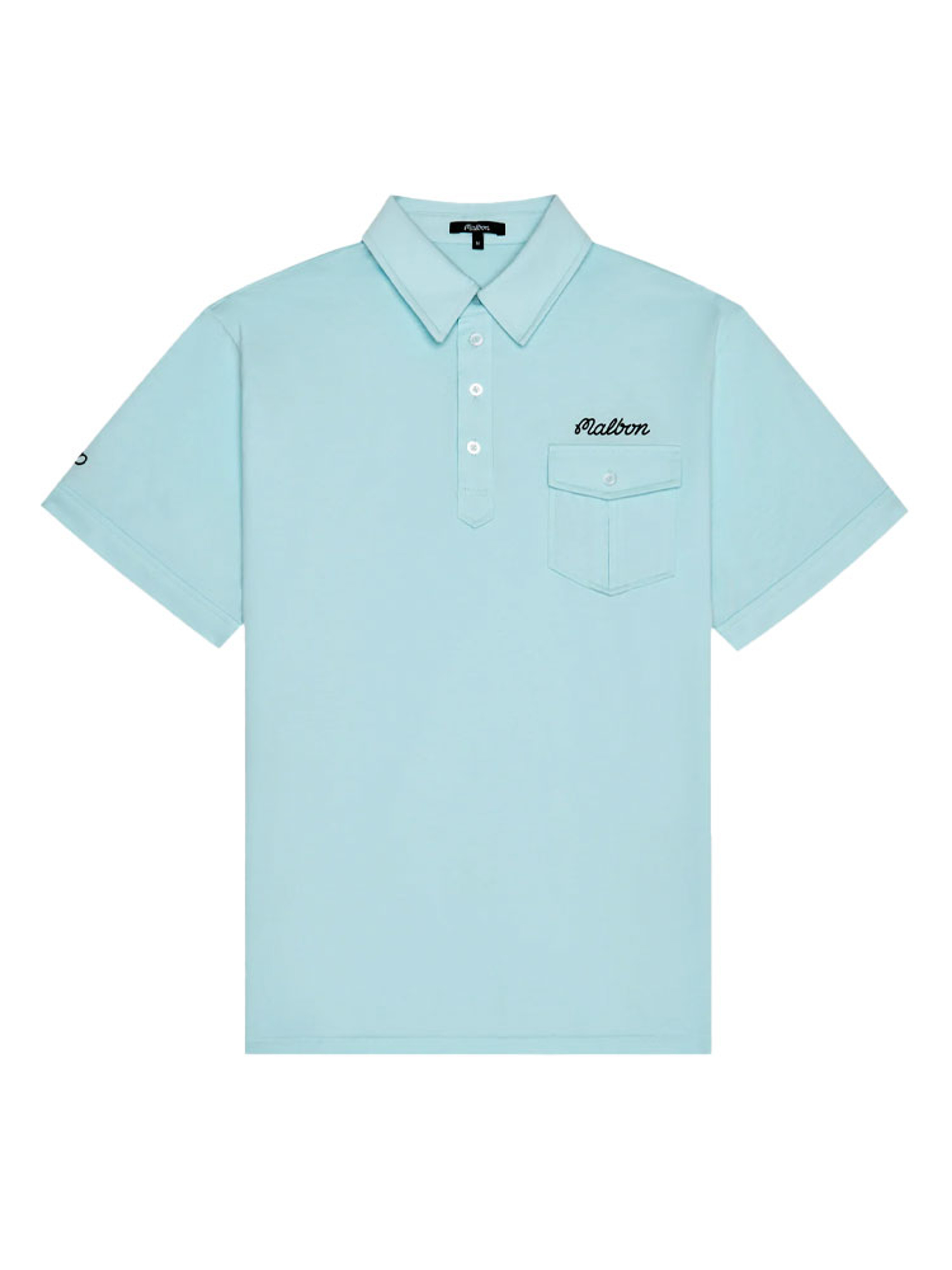 Malbon x Jasper Parnevik Single Pocket Mercerized Cotton Jersey Polo - Aqua Blue