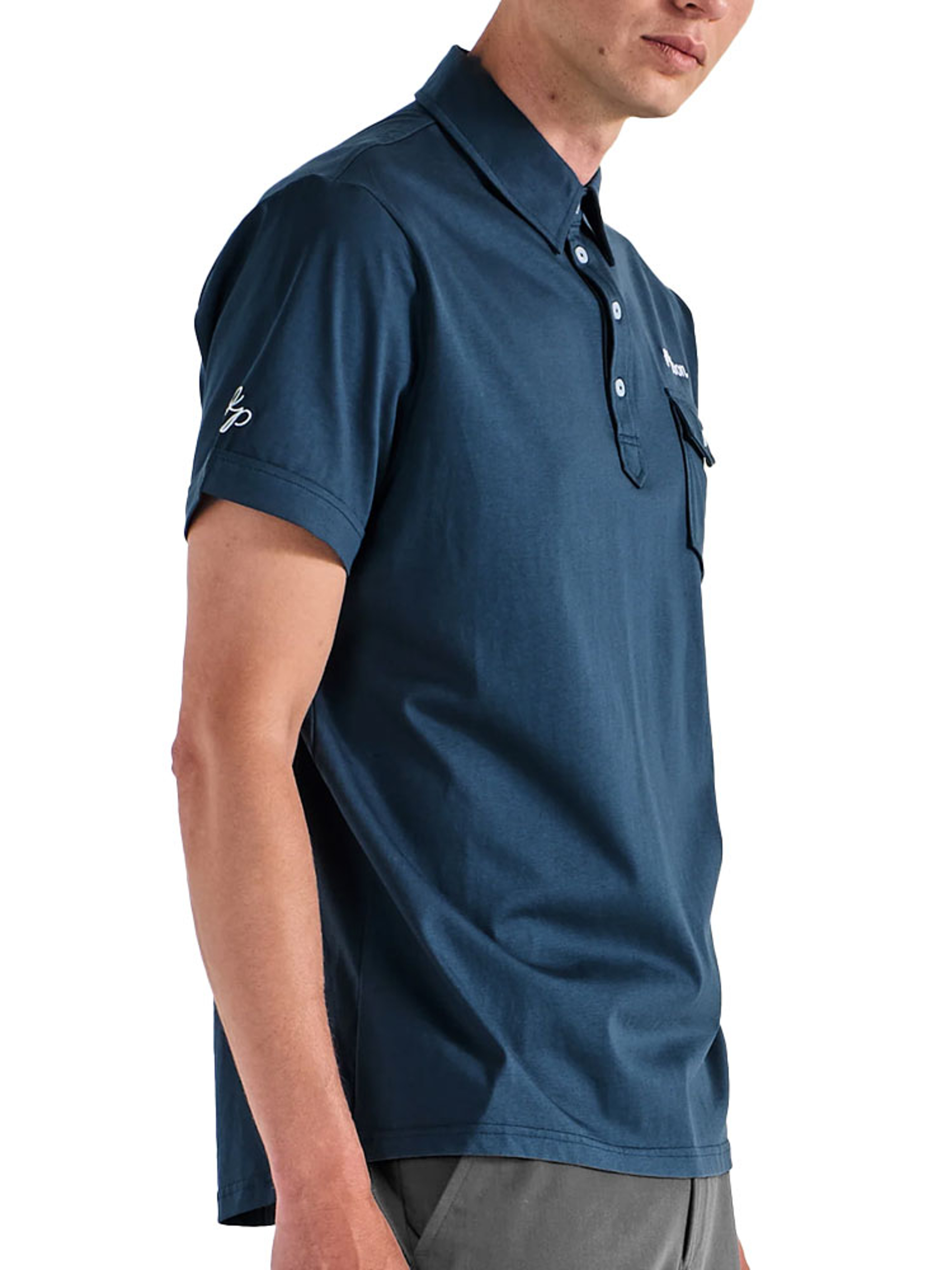 Malbon x Jasper Parnevik Single Pocket Mercerized Cotton Jersey Polo - Navy