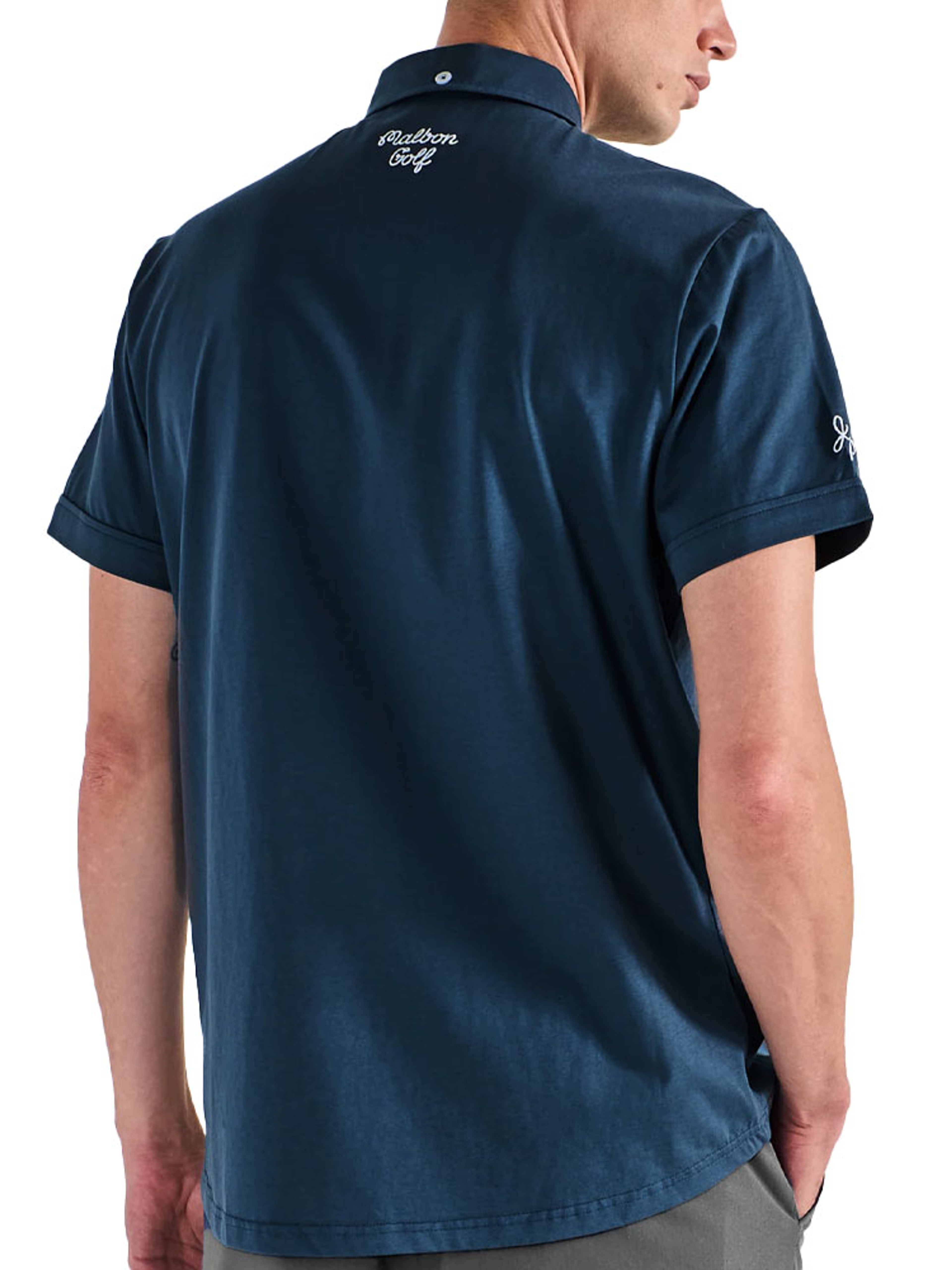 Malbon x Jasper Parnevik Single Pocket Mercerized Cotton Jersey Polo - Navy