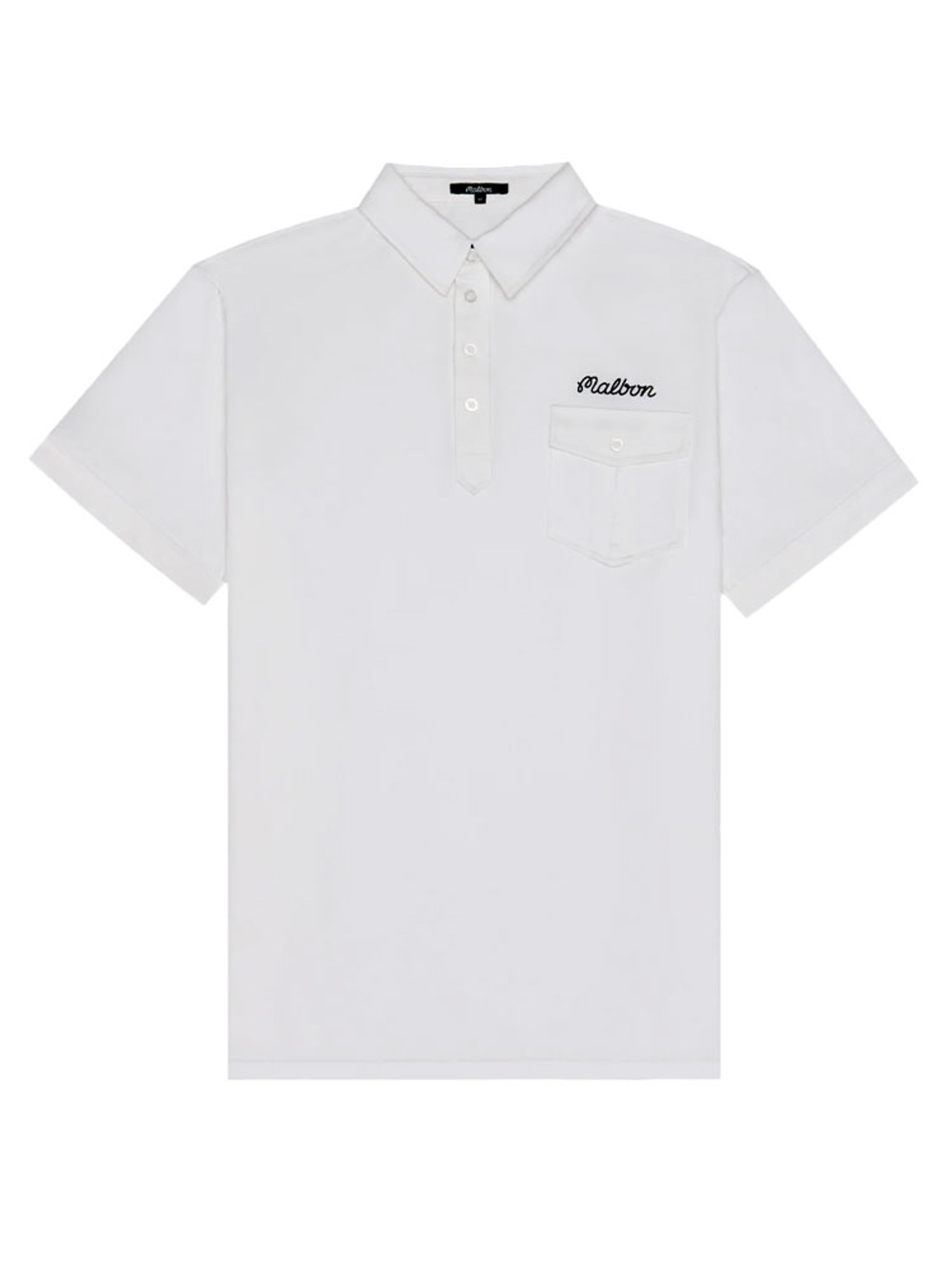 Malbon x Jasper Parnevik Single Pocket Mercerized Cotton Jersey Polo - White