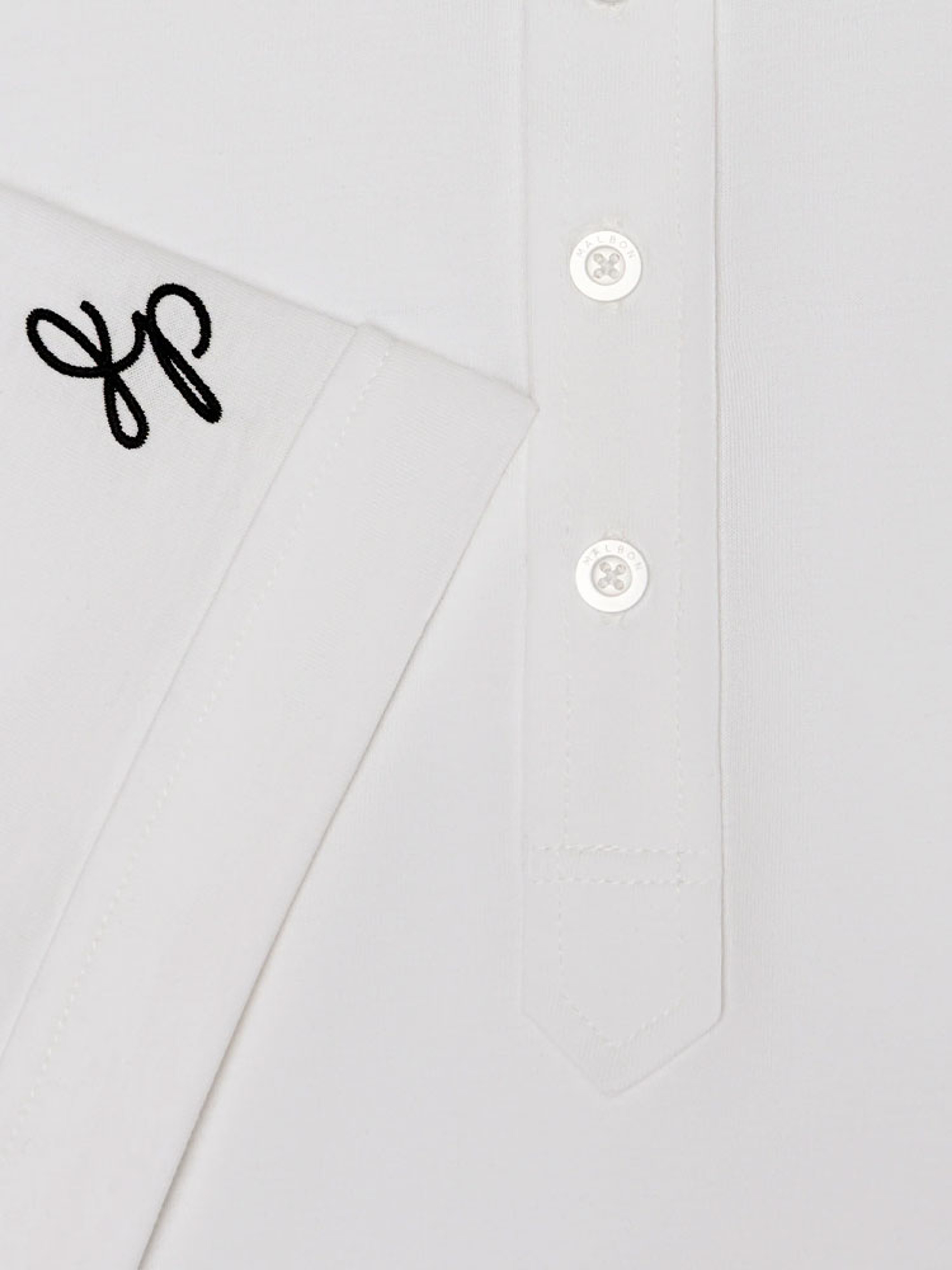 Malbon x Jasper Parnevik Single Pocket Mercerized Cotton Jersey Polo - White