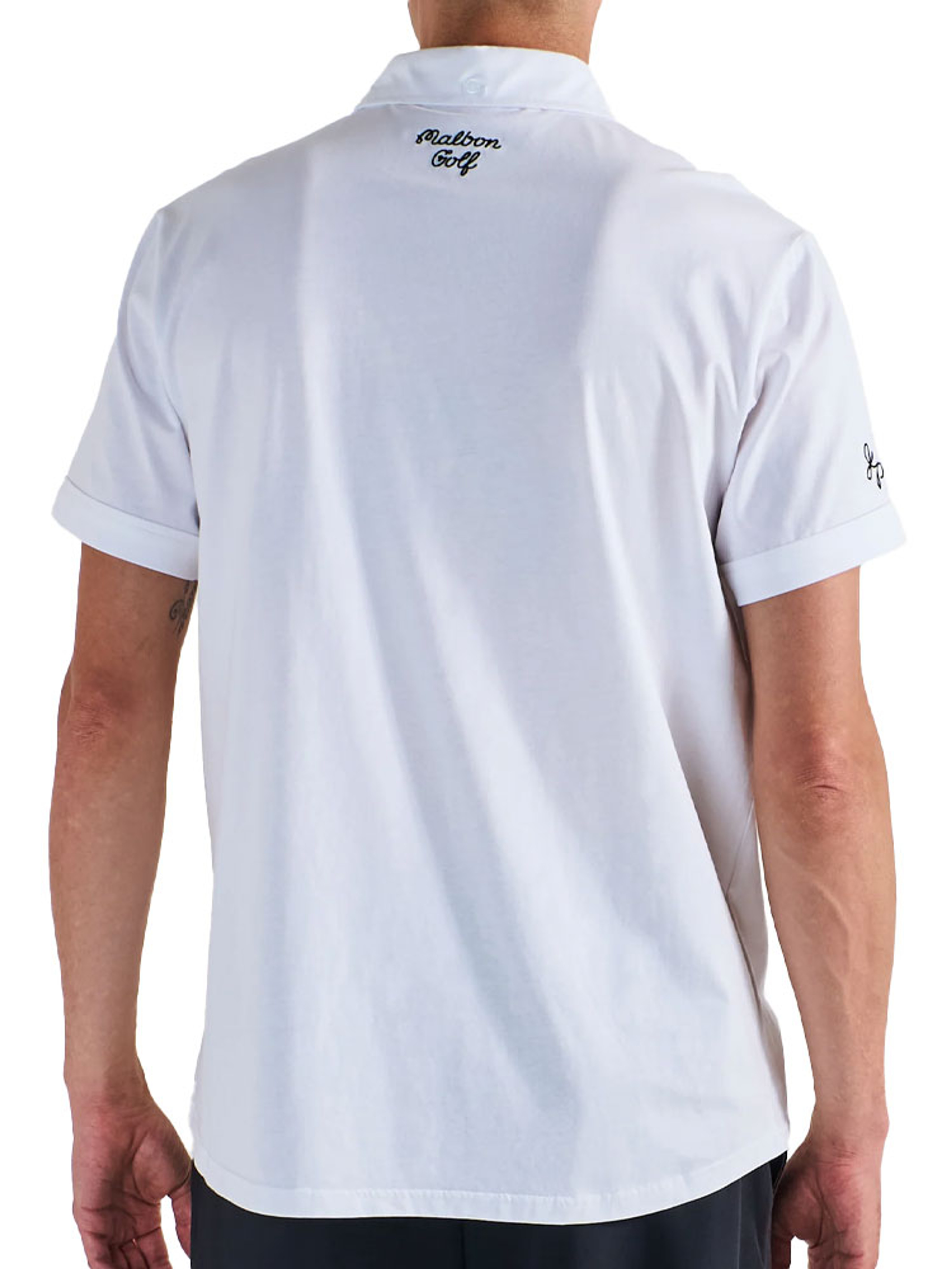Malbon x Jasper Parnevik Single Pocket Mercerized Cotton Jersey Polo - White