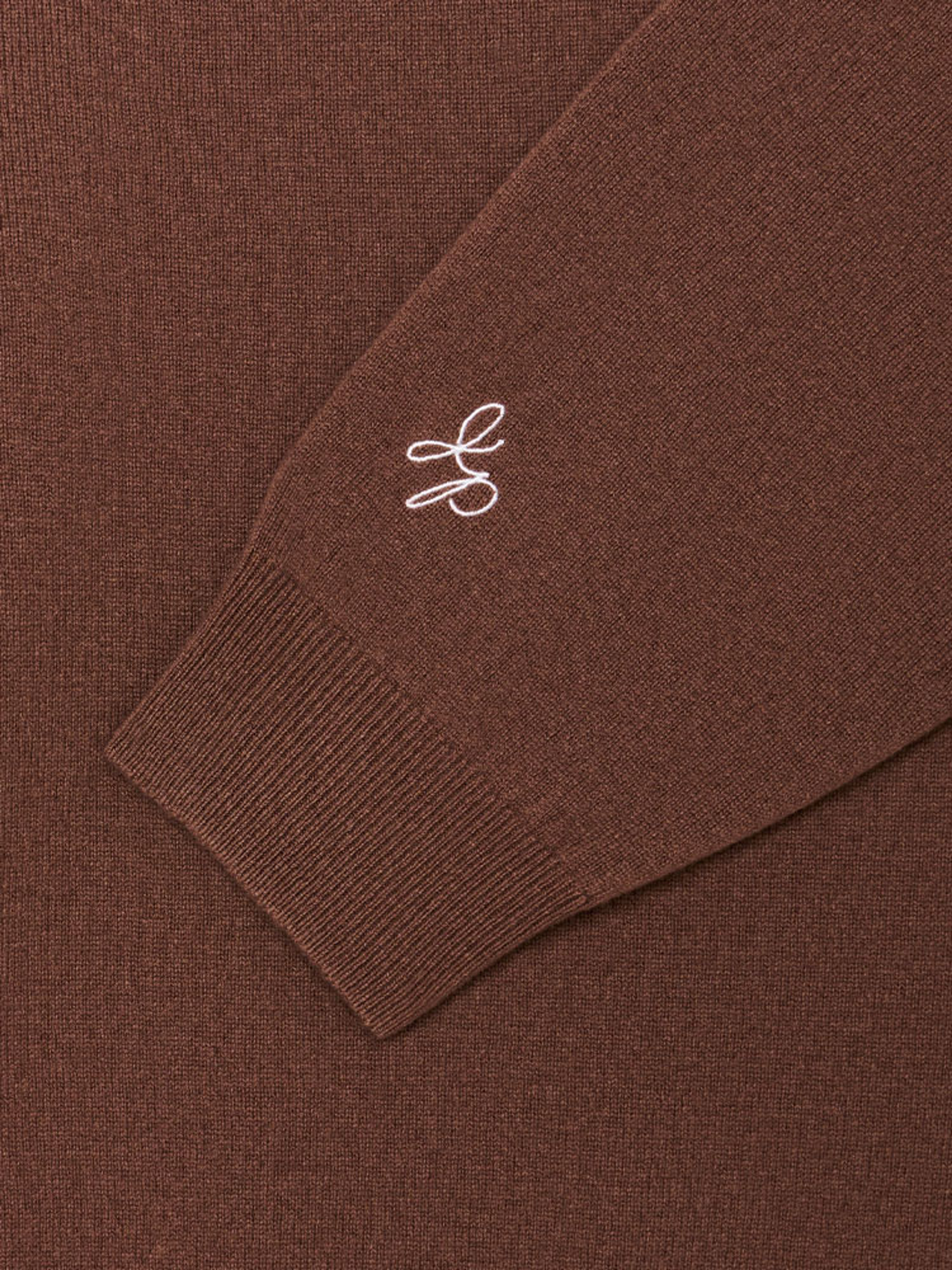 Malbon x Jasper Parnevik V-Neck Merino Wool Sweater - Chocolate