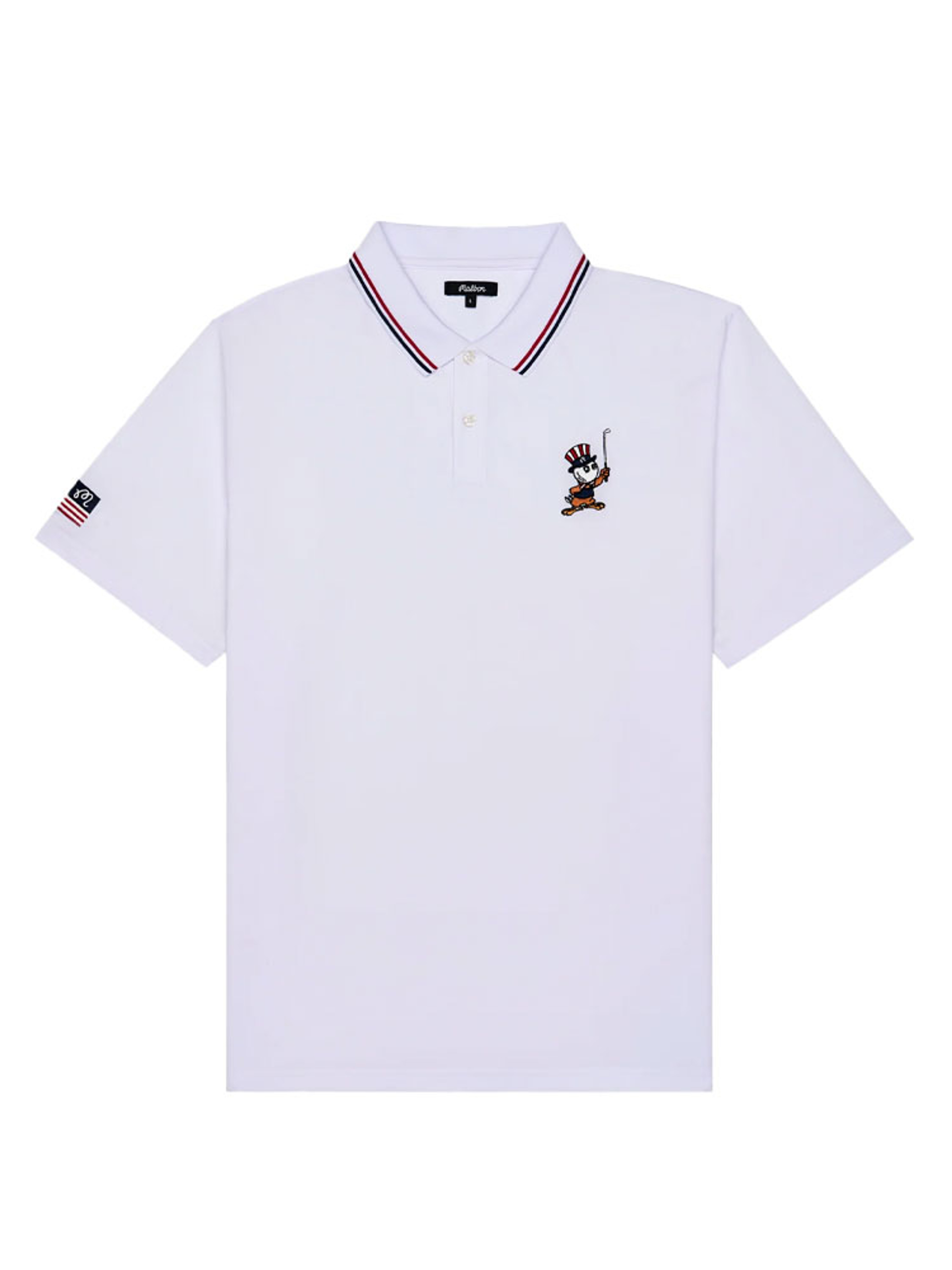 Malbon Eagle Buckets Performance Pique Polo - White