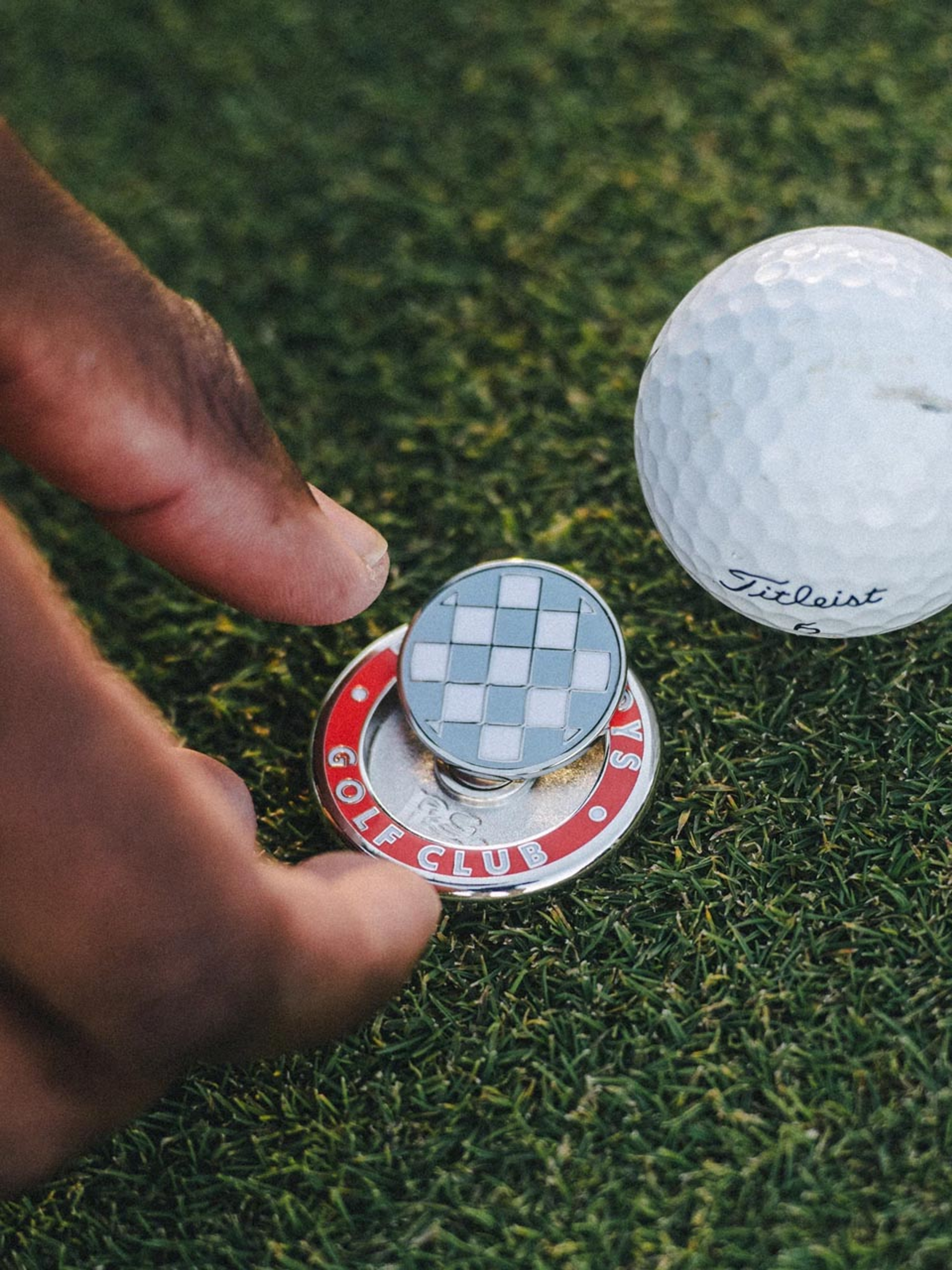 Bogey Boys Check Ball Marker - Tangerine