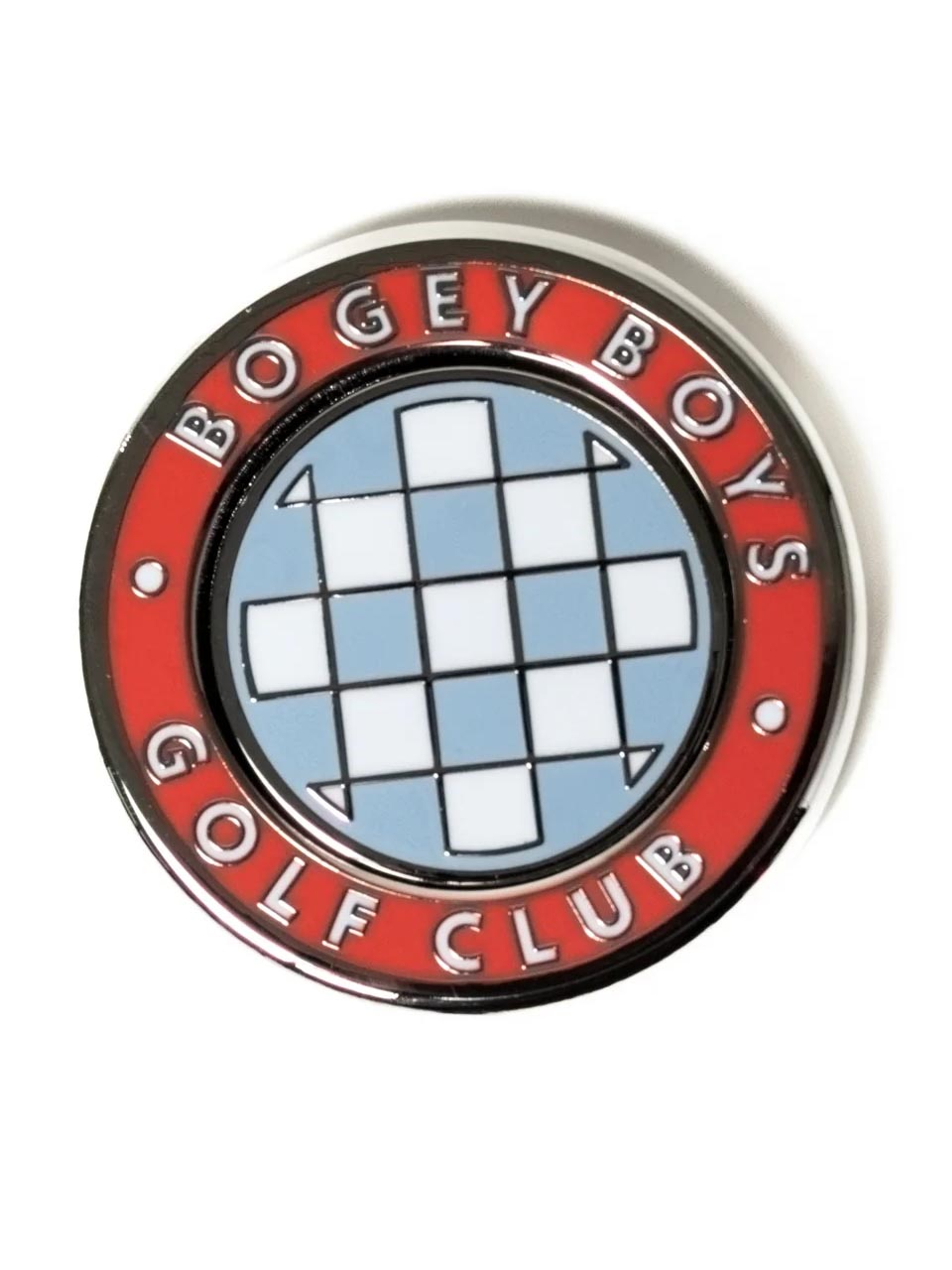 Bogey Boys Check Ball Marker - Tangerine