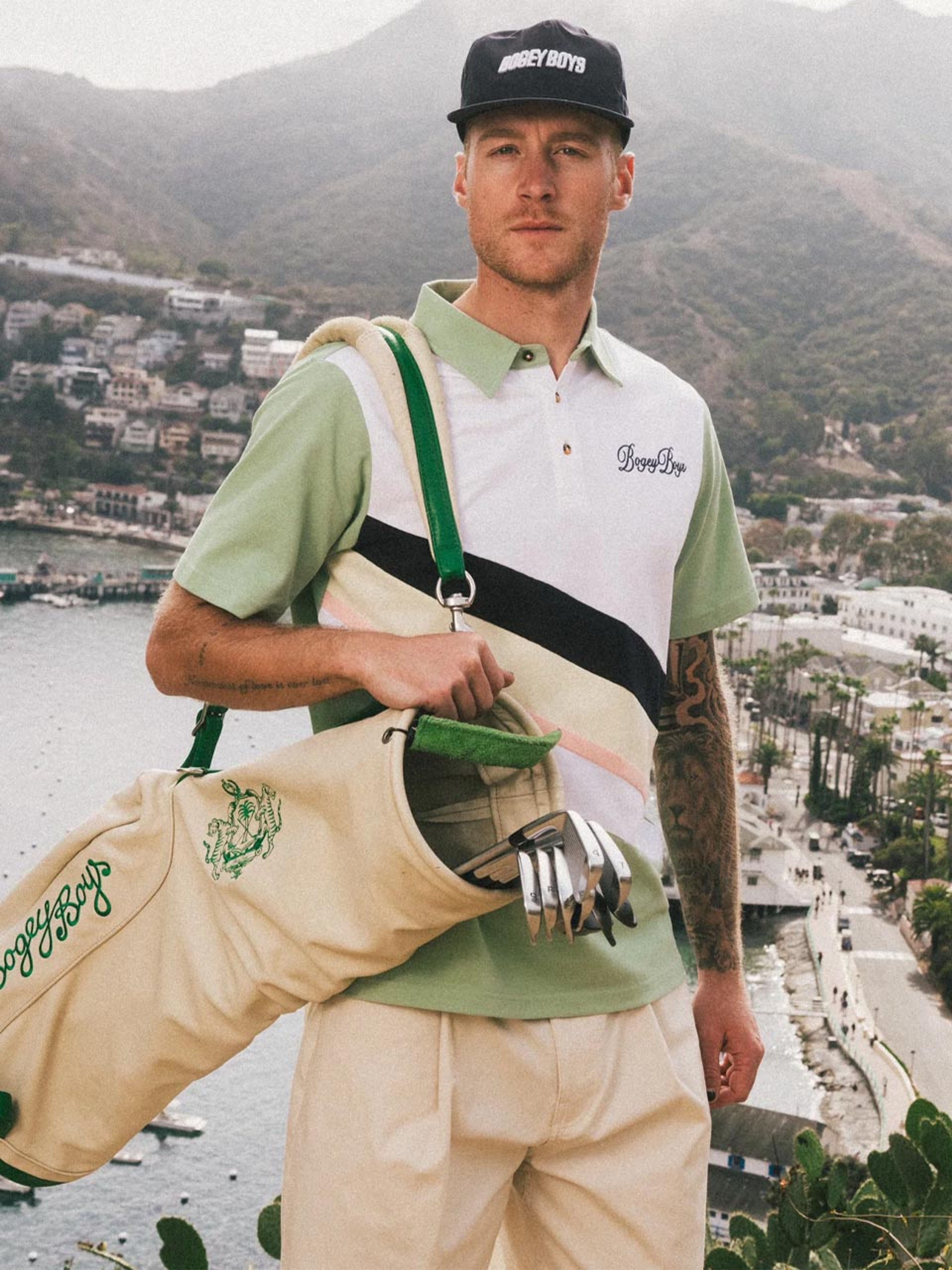 Bogey Boys Diagonal Polo - Fair Green