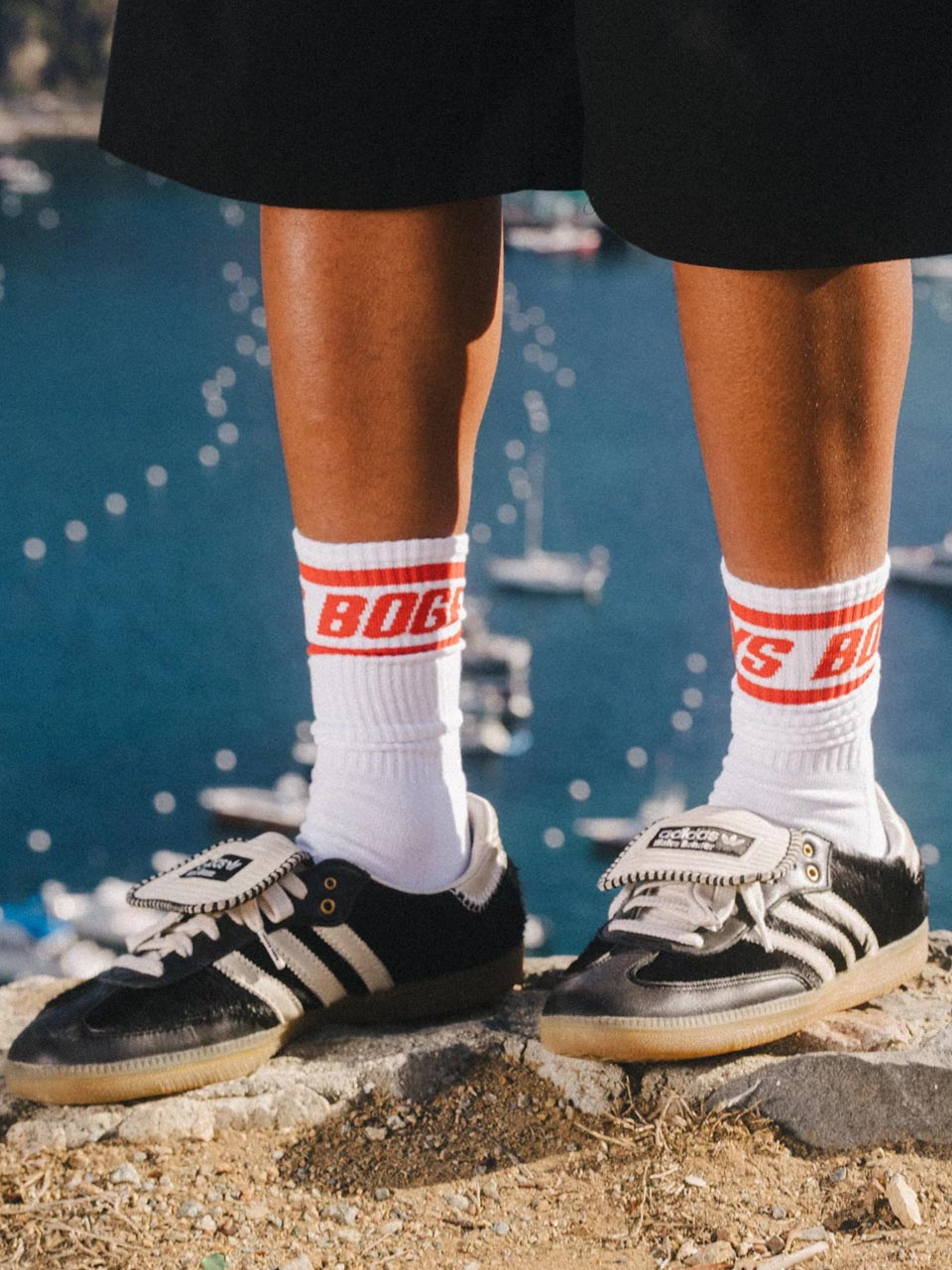 Bogey Boys Bold Logo Stripe Socks - White