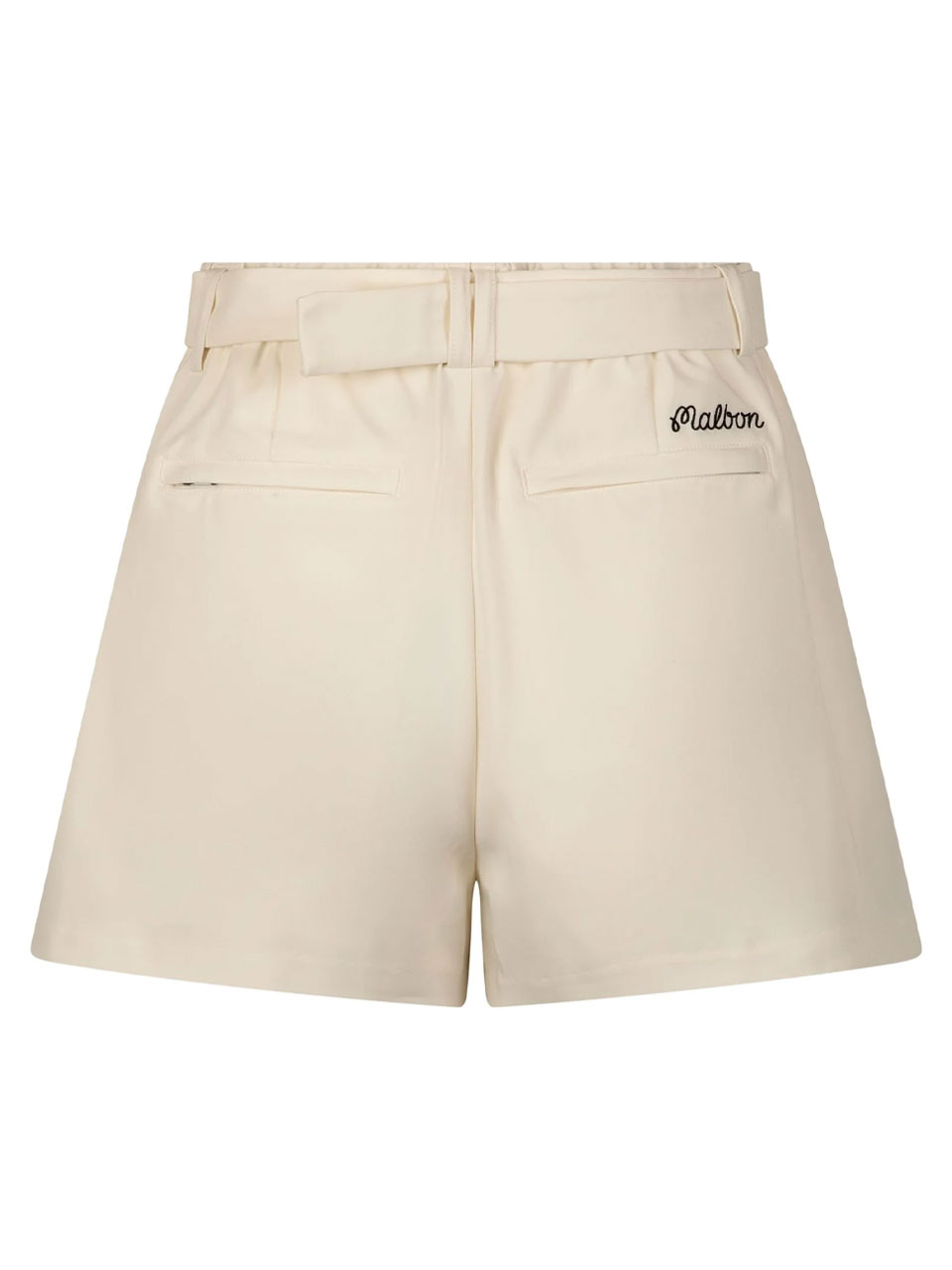 Malbon Womens Amara Pleated Short - Ivory