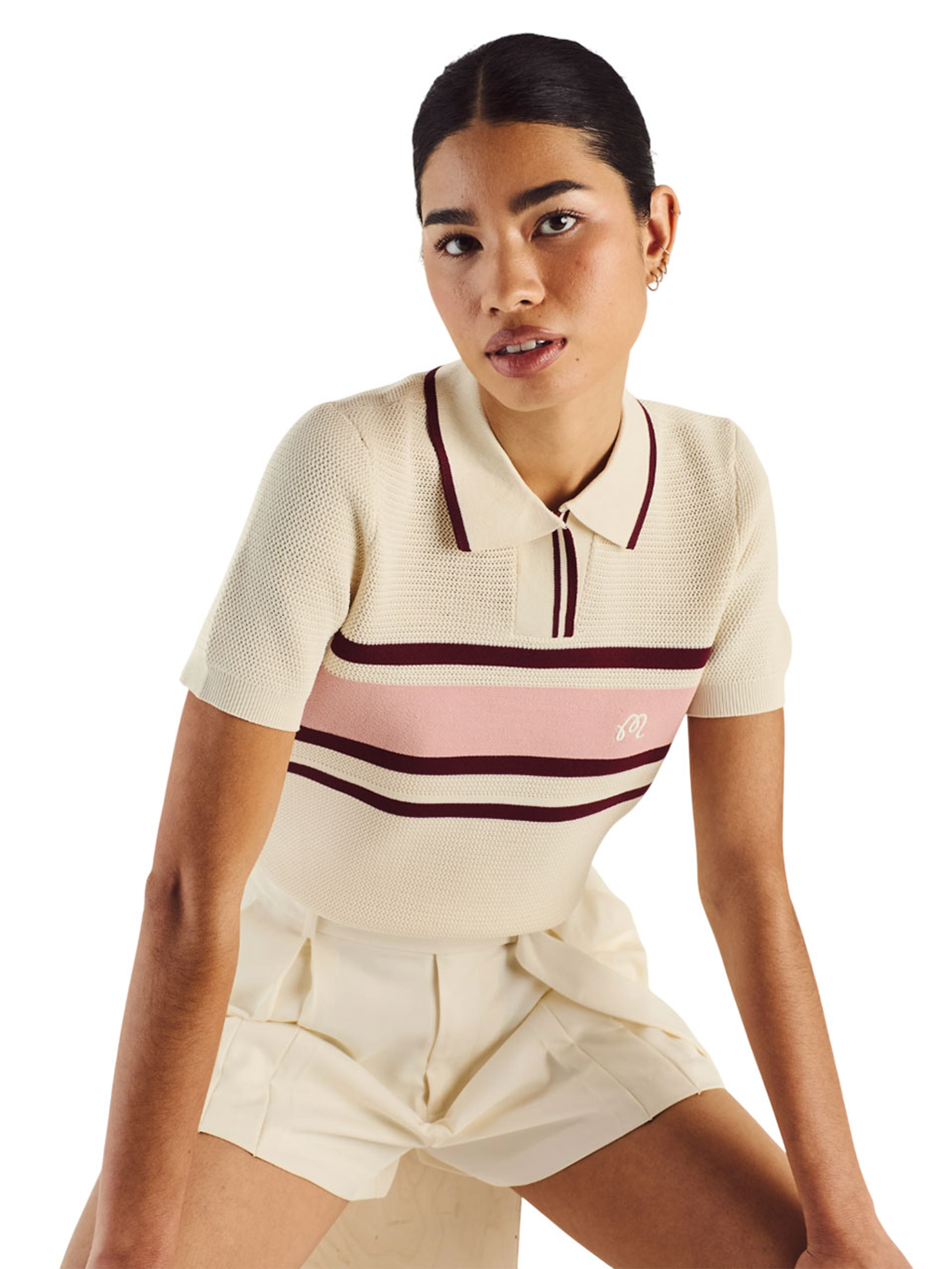Malbon Womens Carina Polo - Ivory