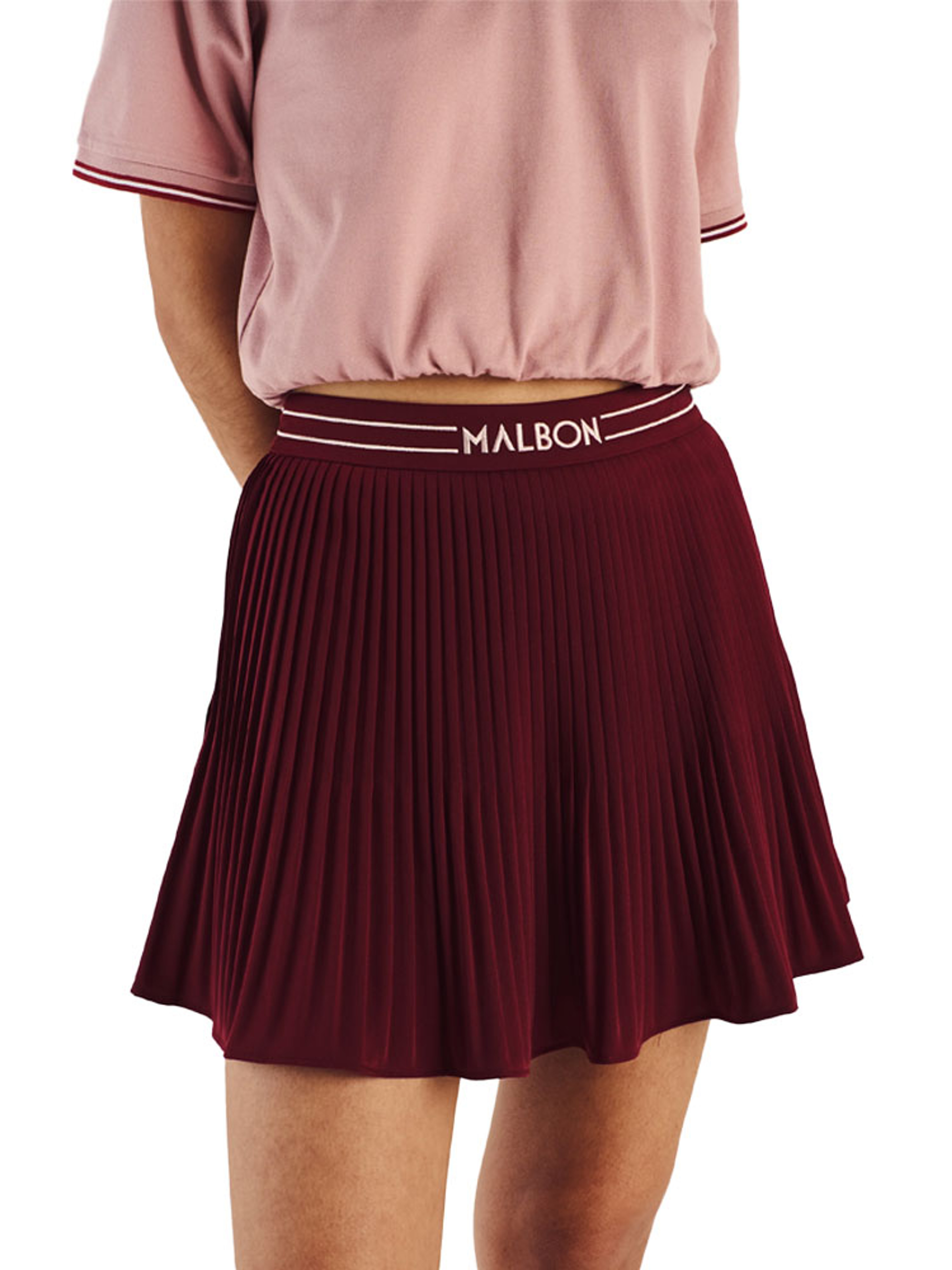 Malbon Womens Valentina Pleated Skirt - Vino