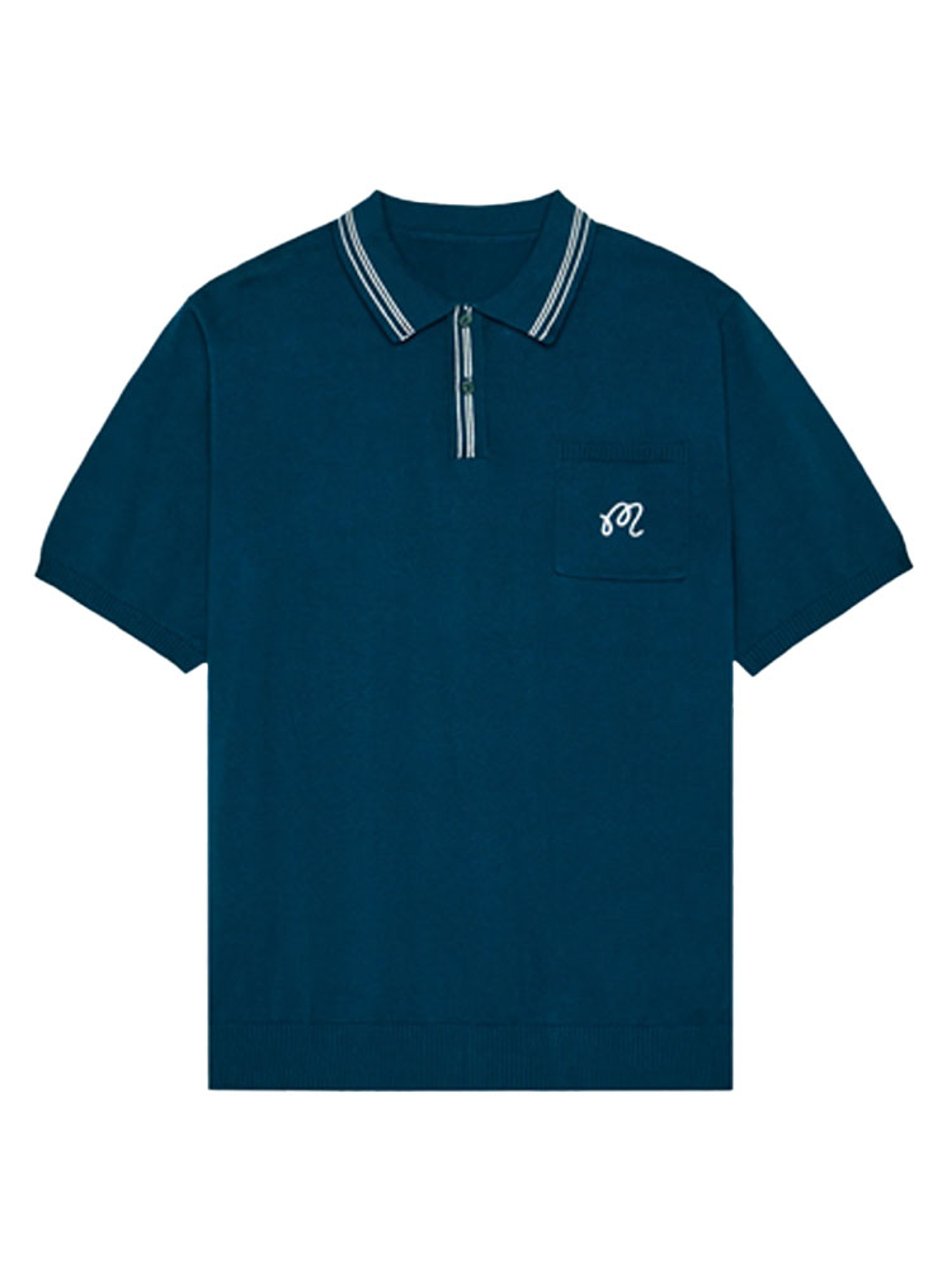Malbon Campania Knit Polo - Azurra