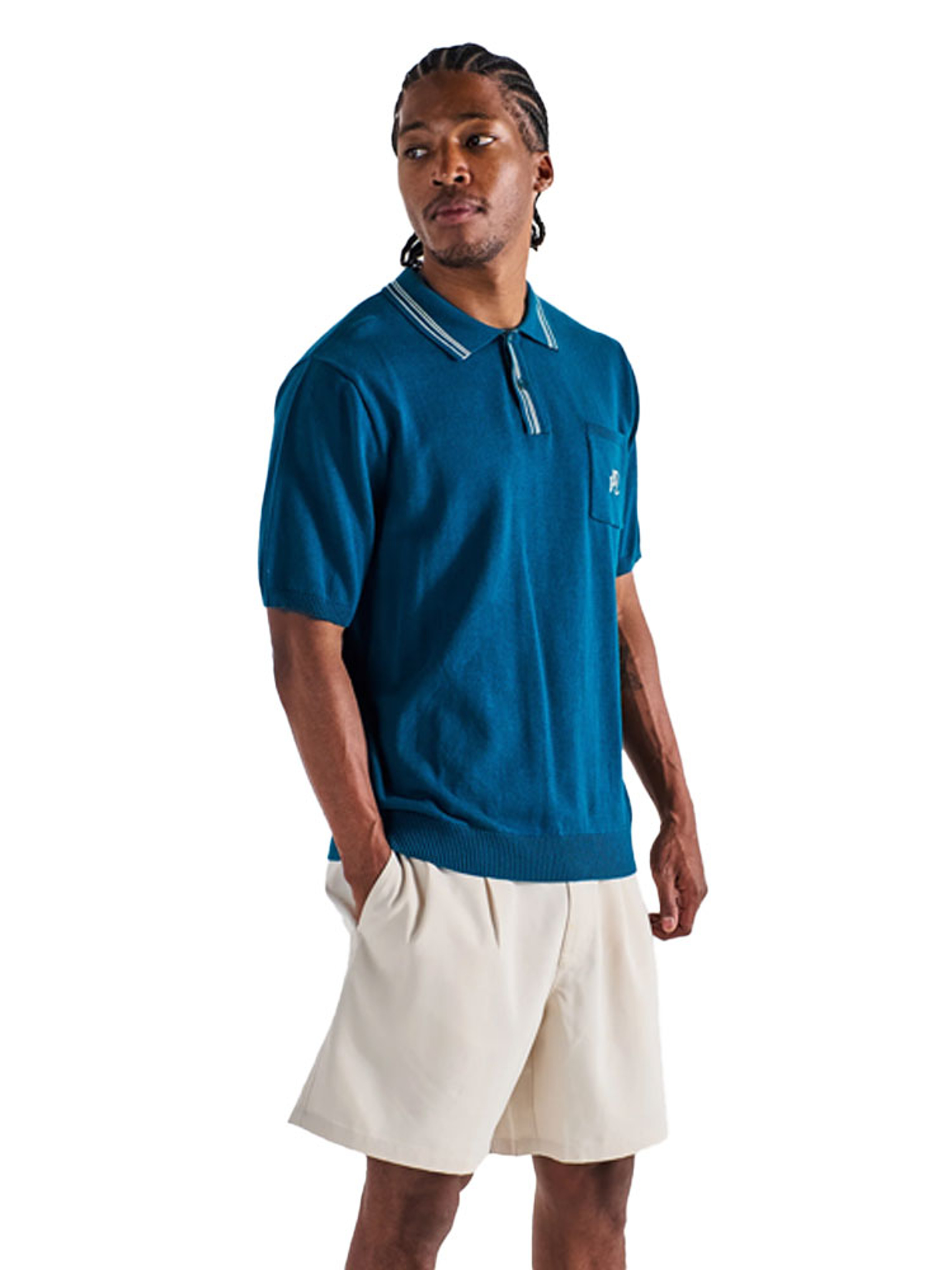 Malbon Campania Knit Polo - Azurra