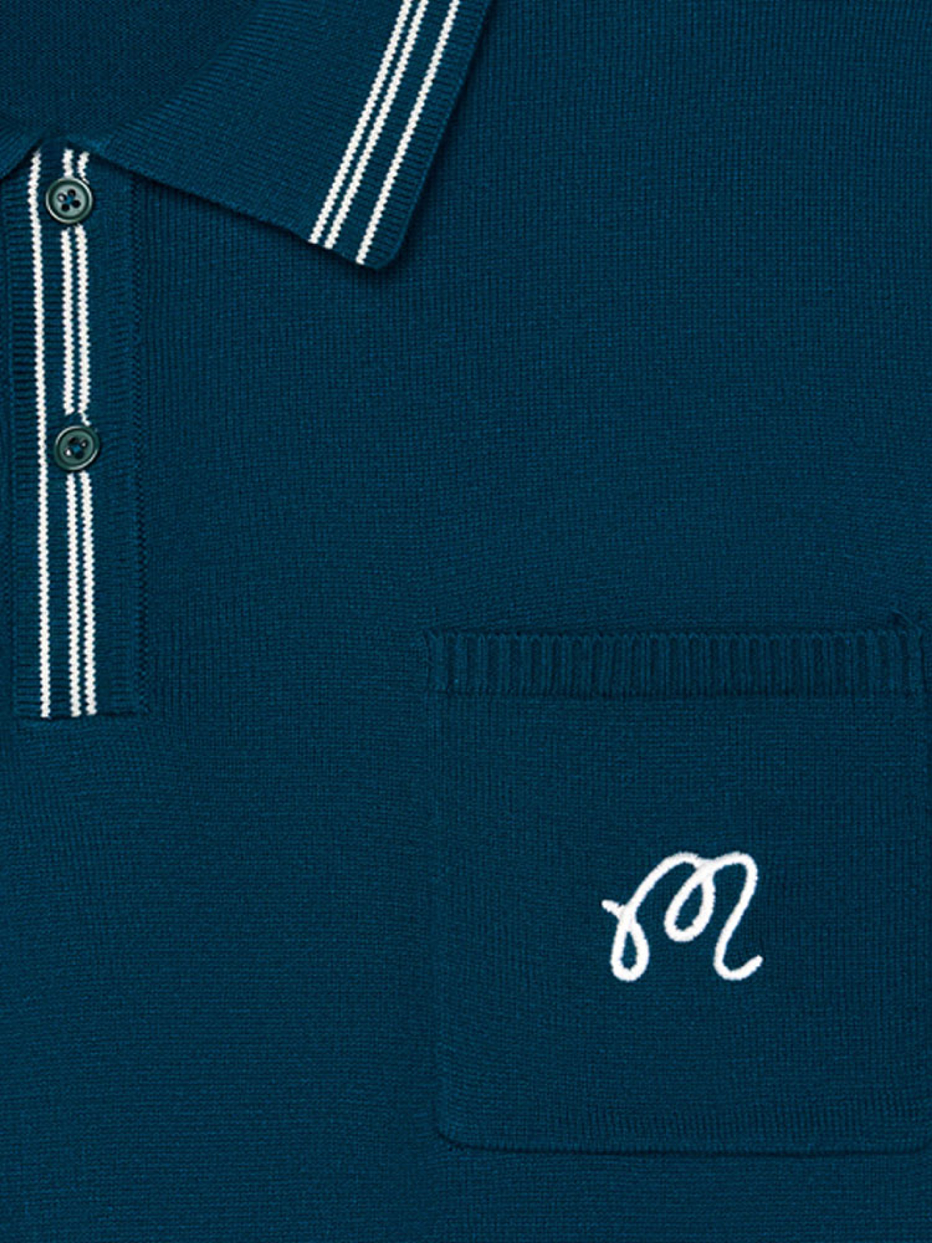 Malbon Campania Knit Polo - Azurra