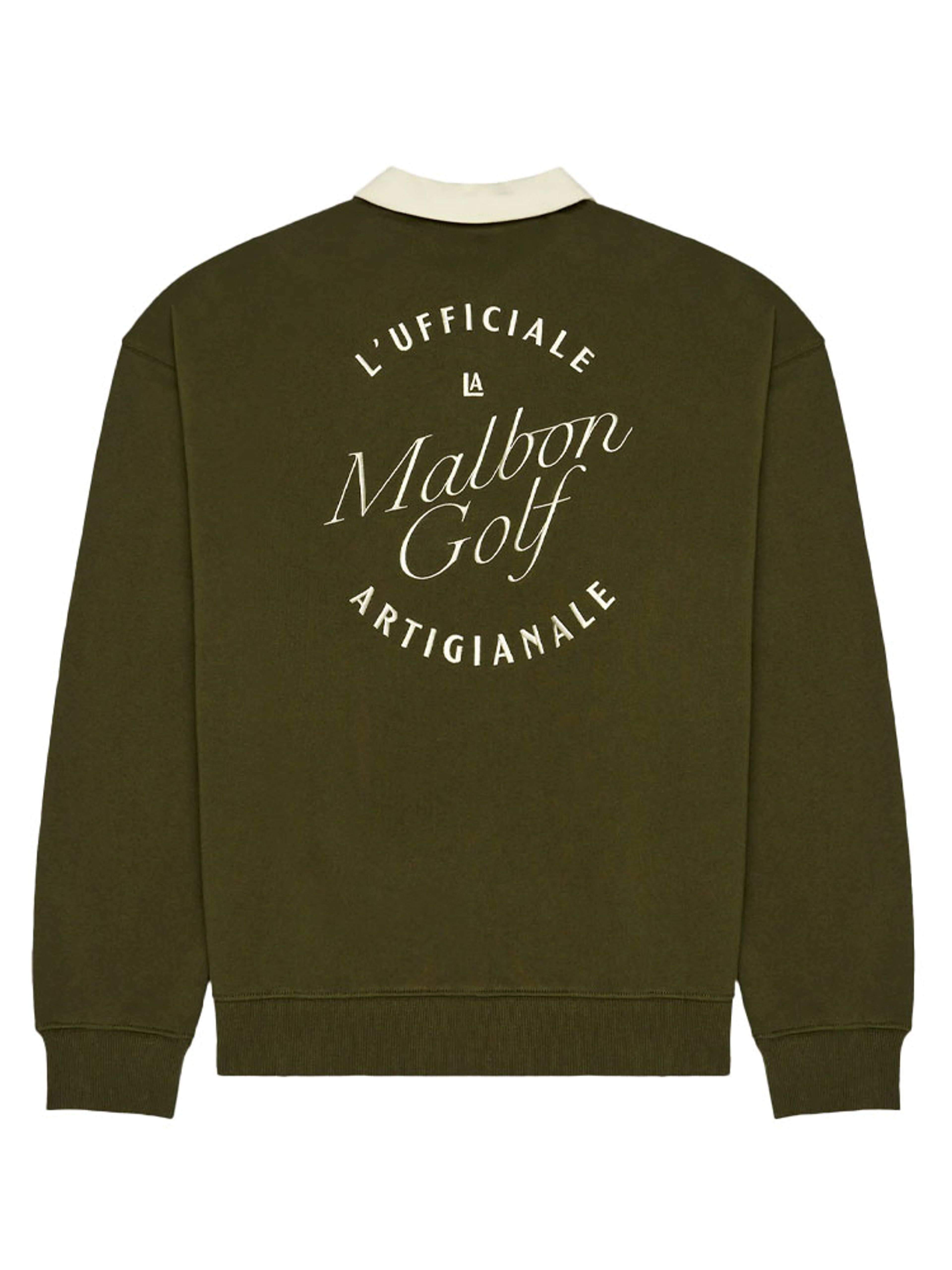 Malbon Artigianale Collared Crewneck - Cypress Green