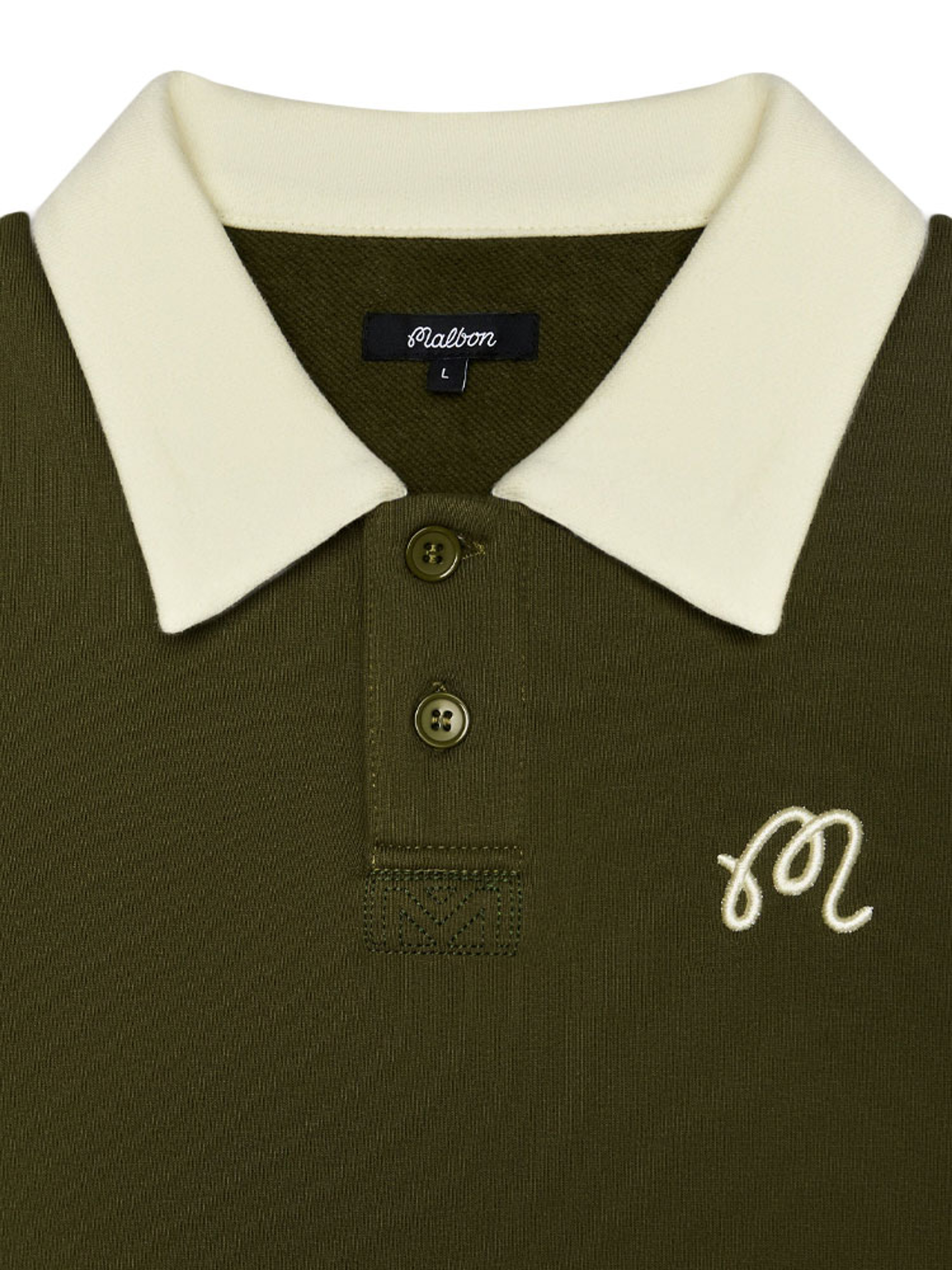 Malbon Artigianale Collared Crewneck - Cypress Green