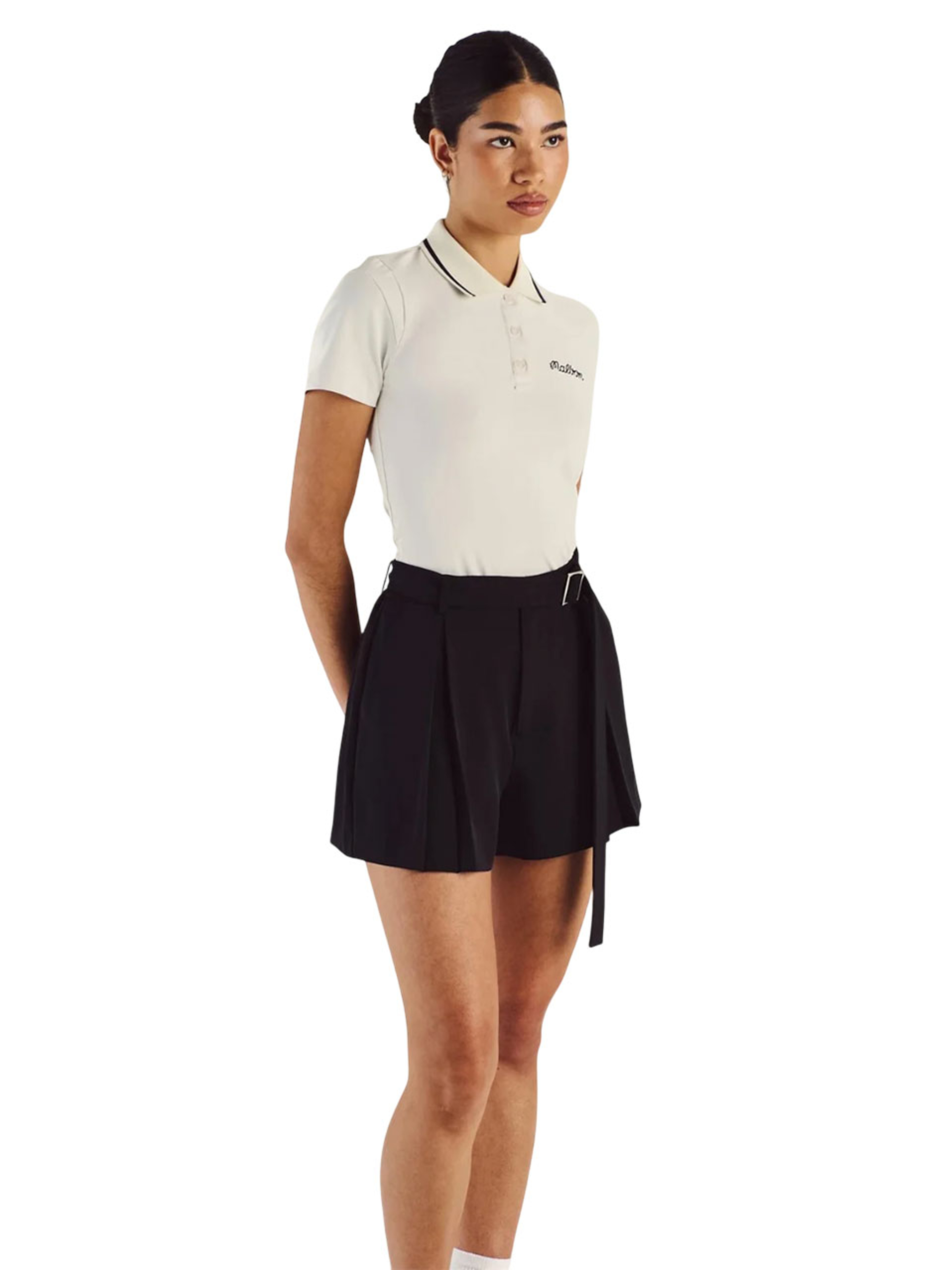 Malbon Womens Amara Pleated Short - Black