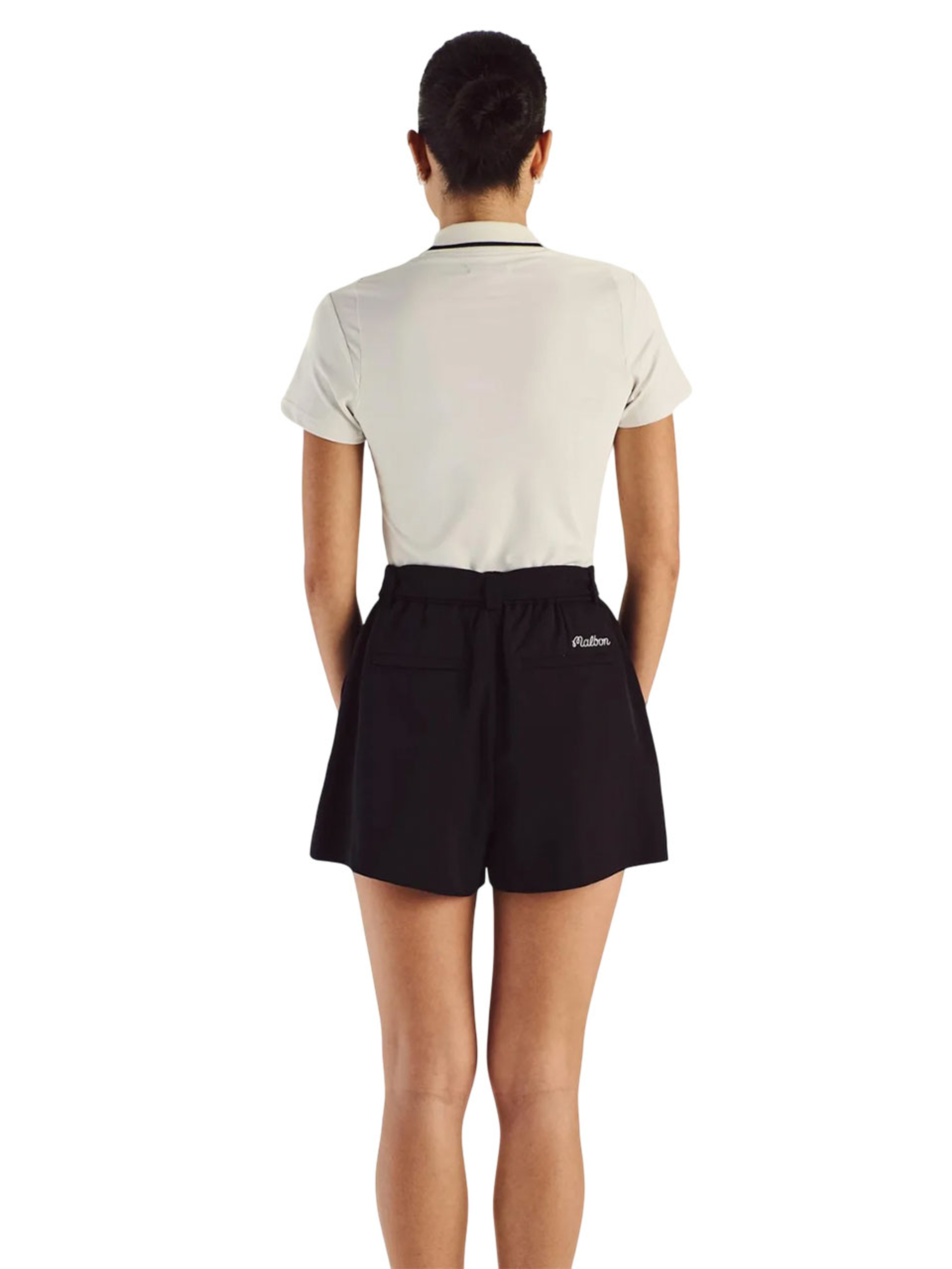 Malbon Womens Amara Pleated Short - Black