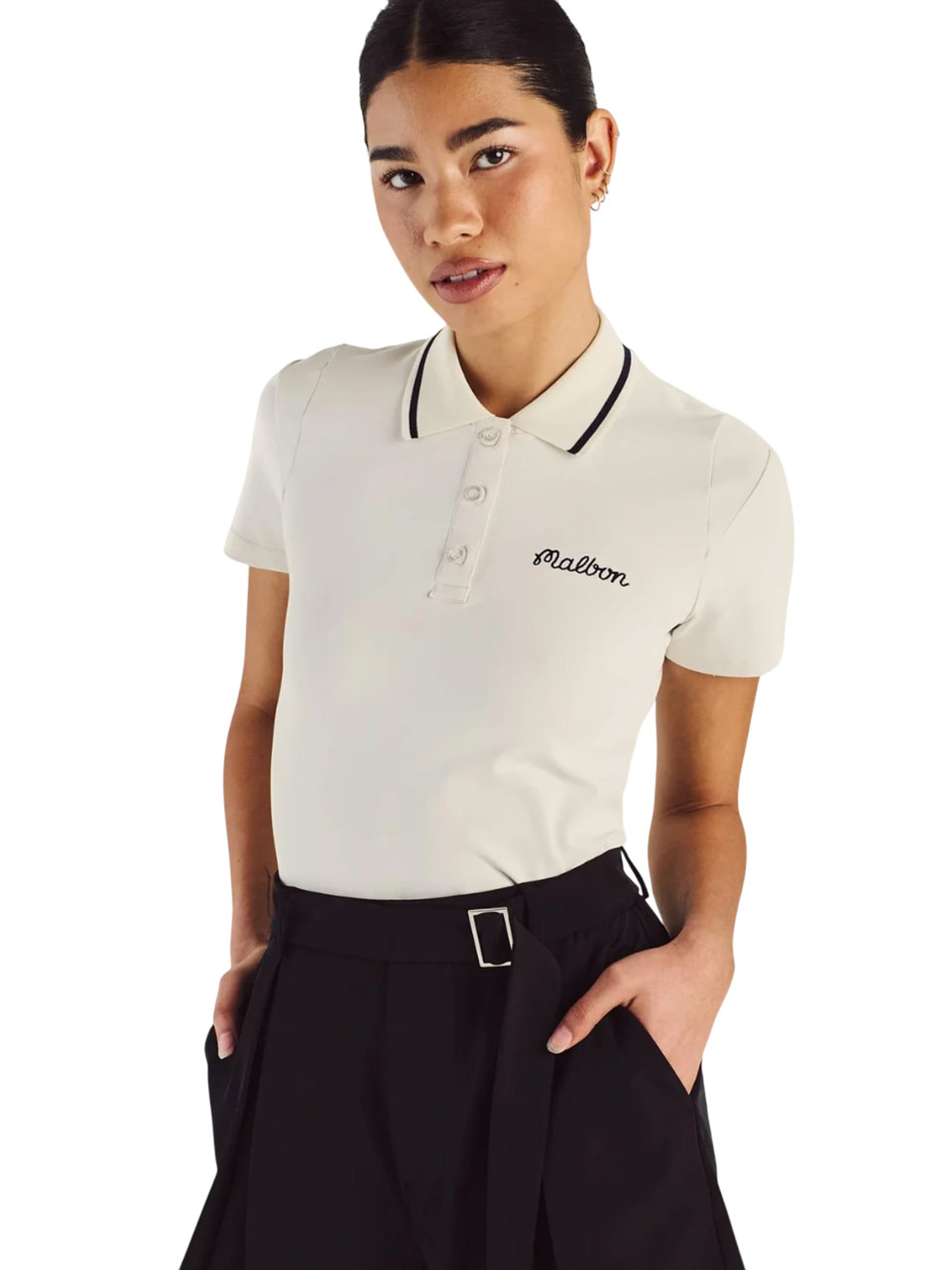 Malbon Womens Amara Pleated Short - Black