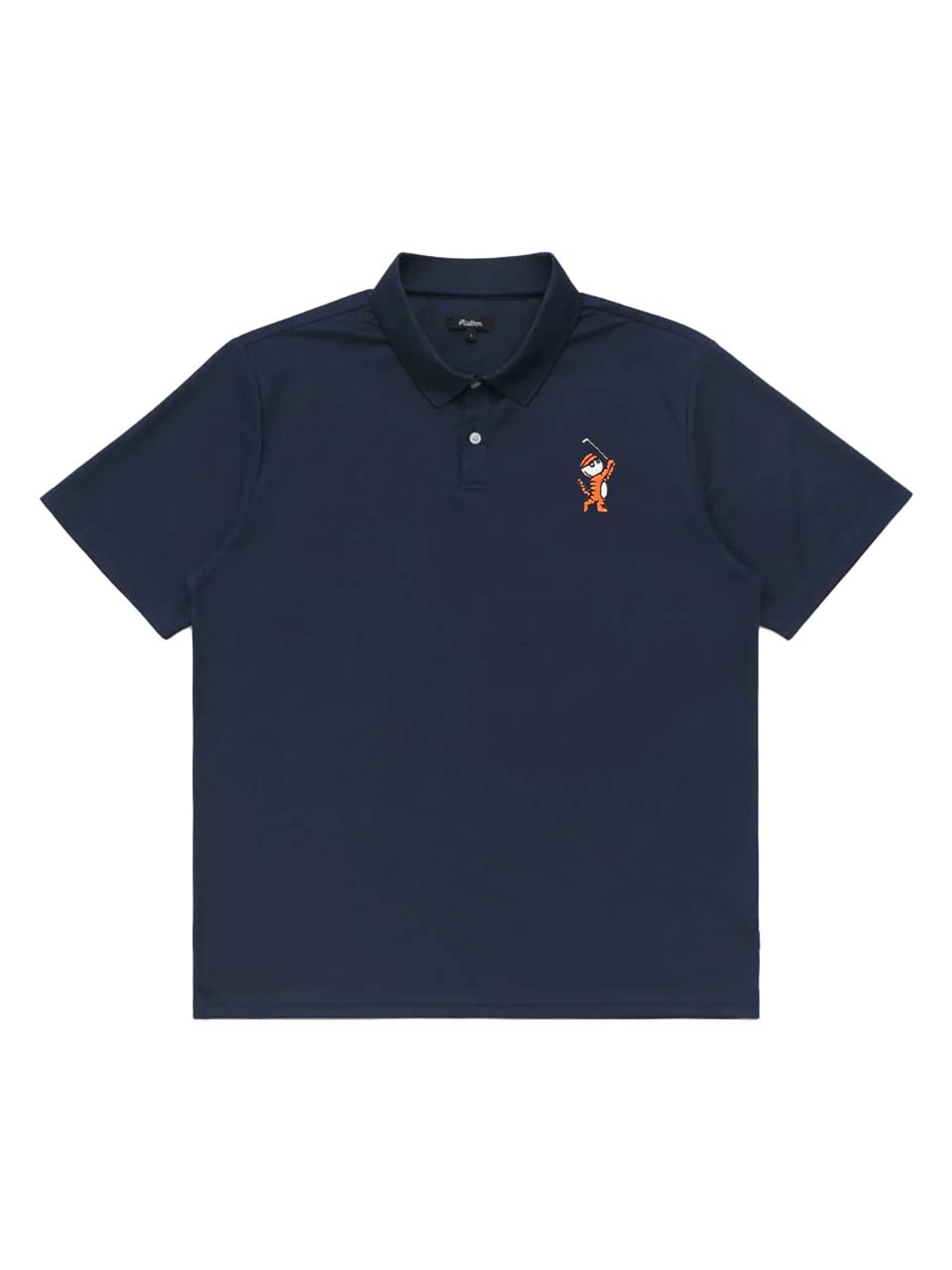Malbon Evergreen Tiger Buckets Performance Pique Polo - Navy