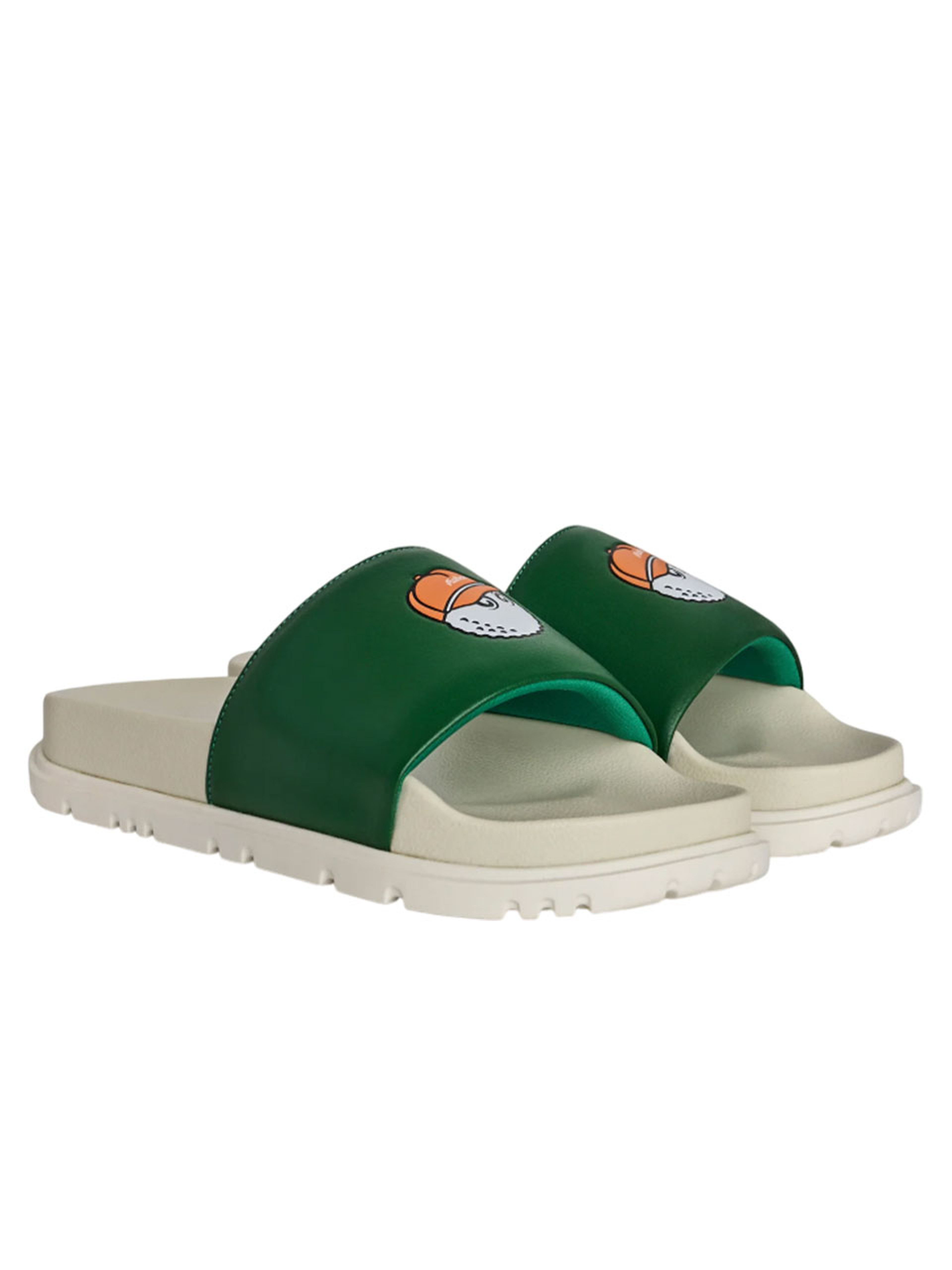 Malbon Buckets Slide - Ivory/Green