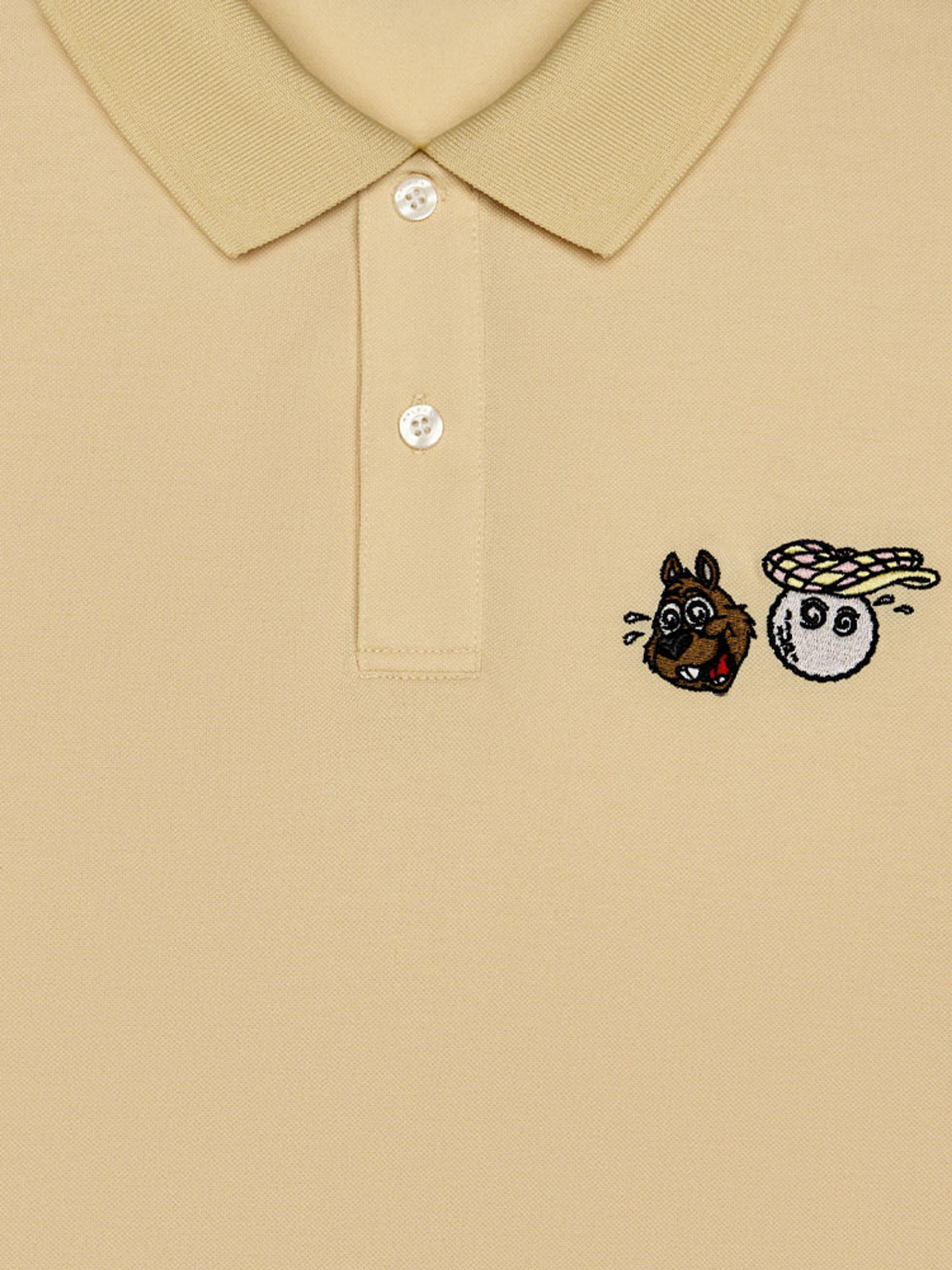 Malbon Two Man Scramble Pique Polo - Light Khaki