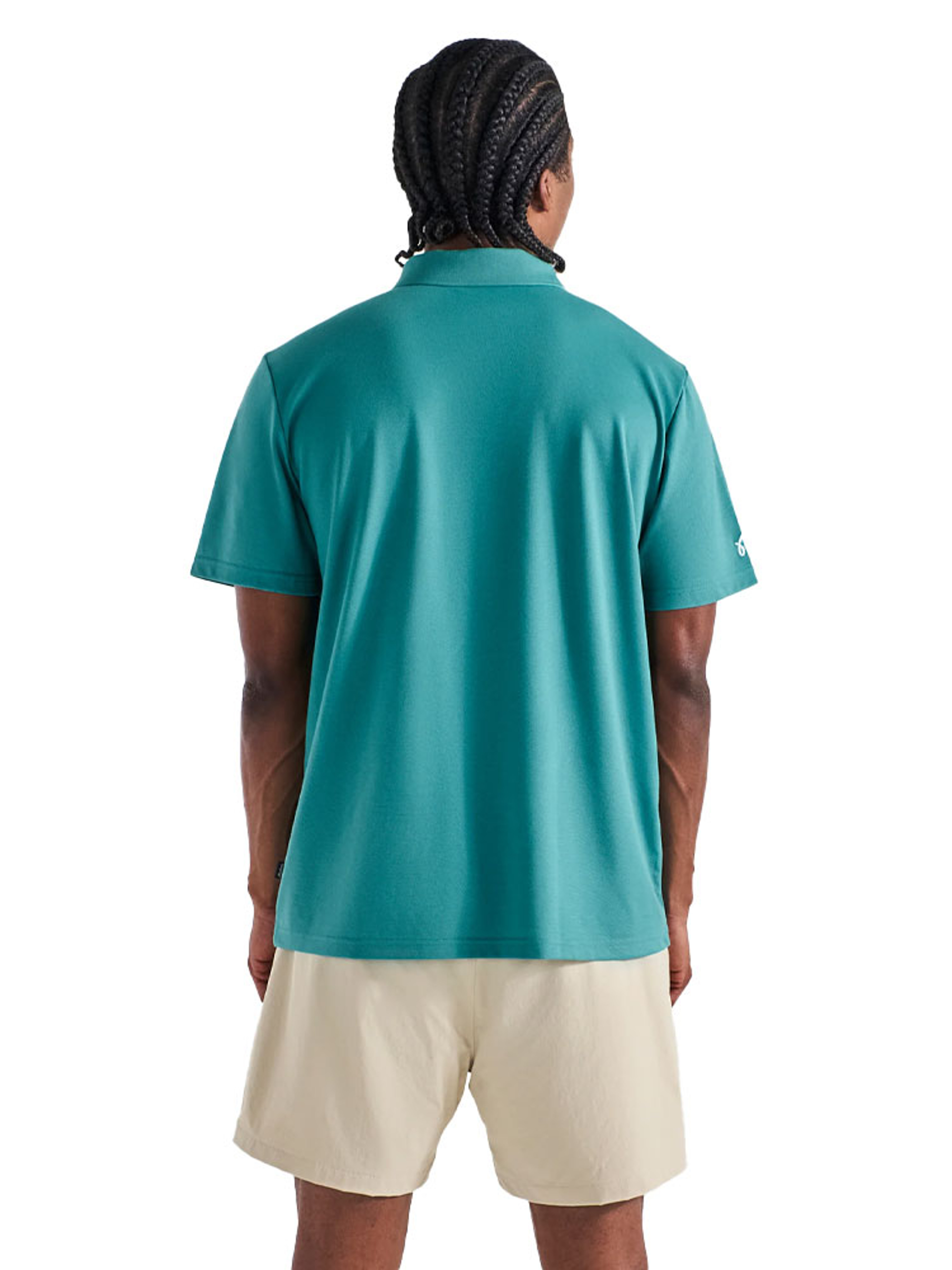 Malbon Two Man Scramble Pique Polo - Blue Green
