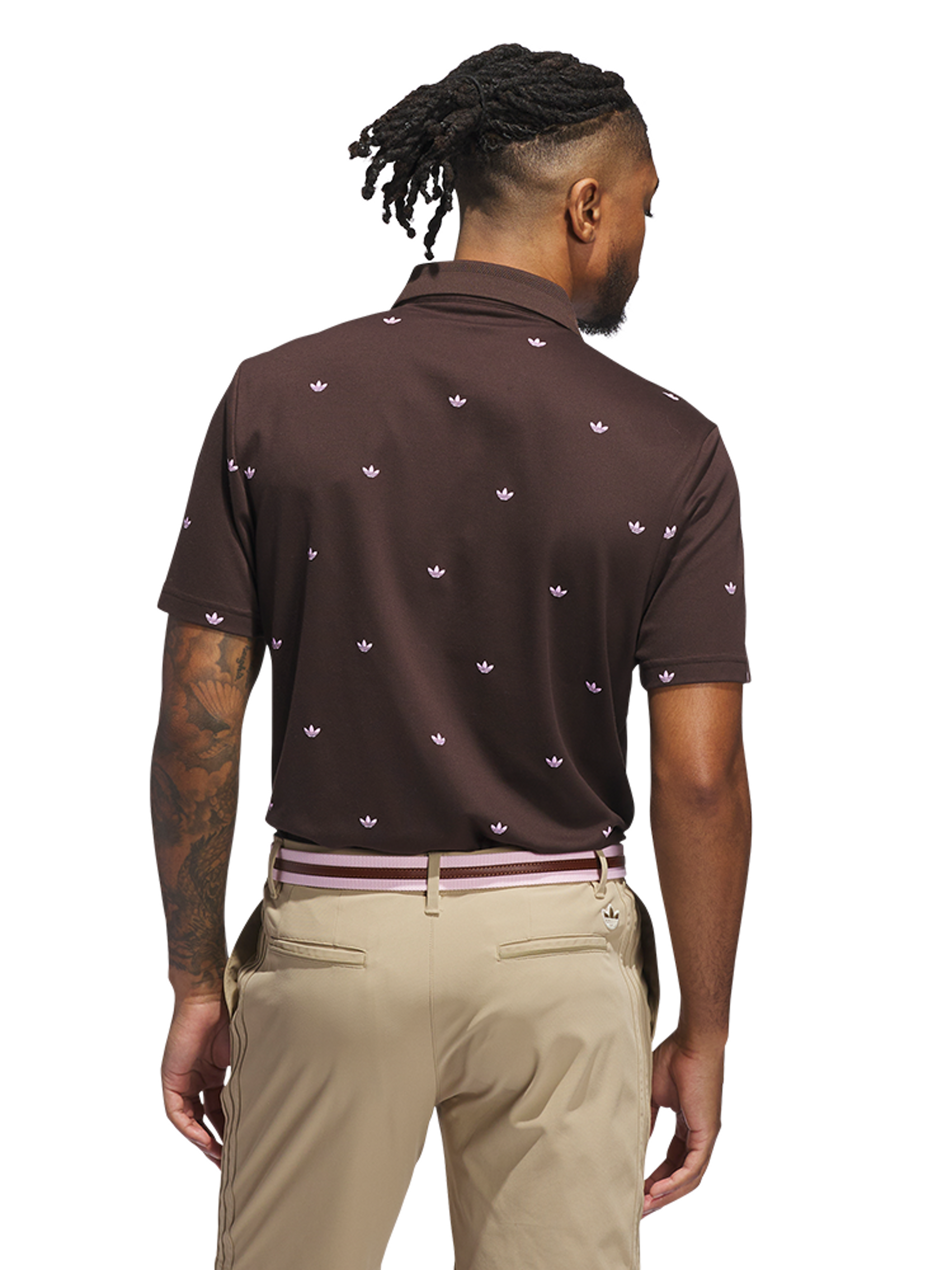 adidas Originals Printed Trefoil Polo - Dark Brown