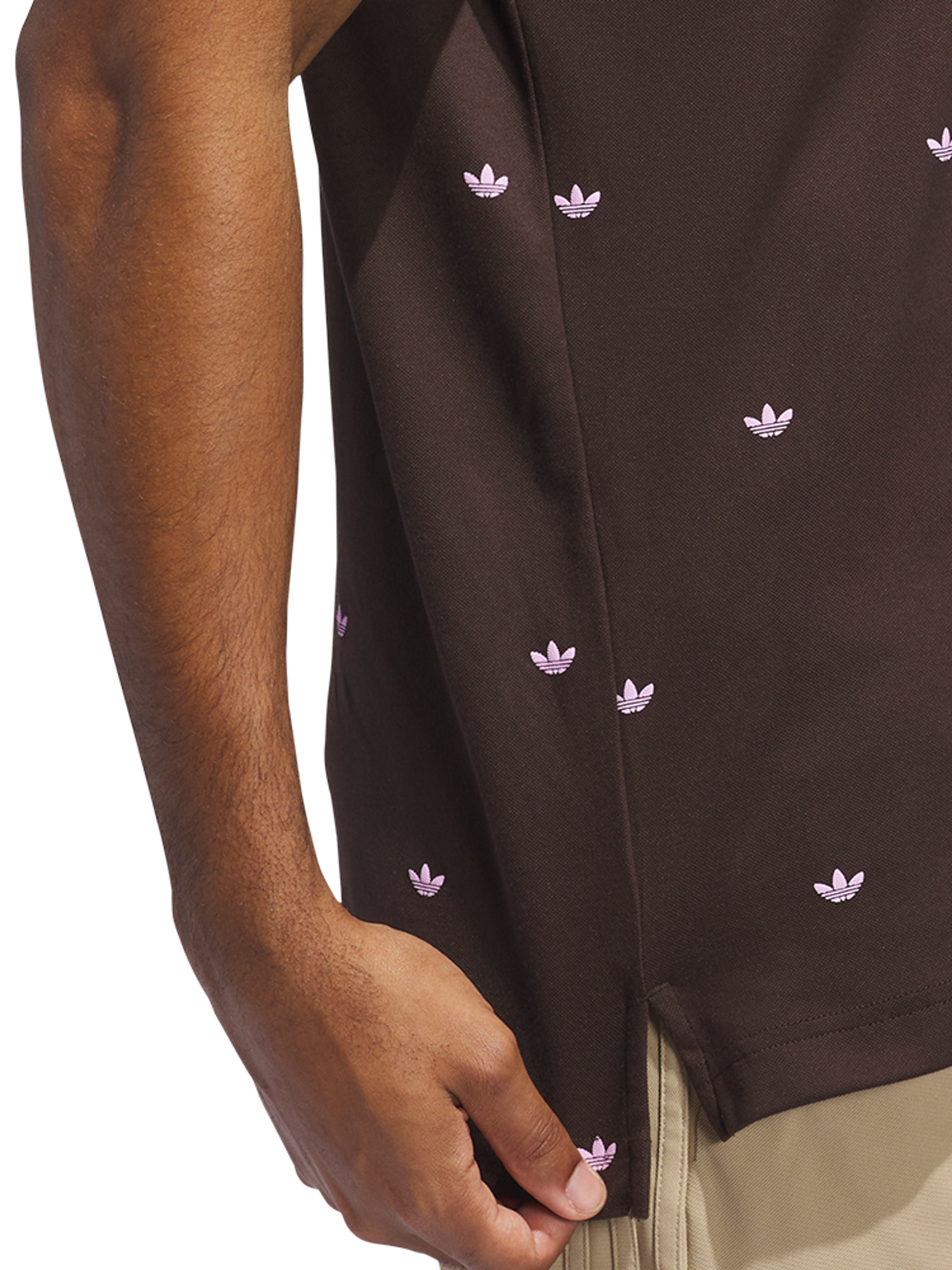 adidas Originals Printed Trefoil Polo - Dark Brown