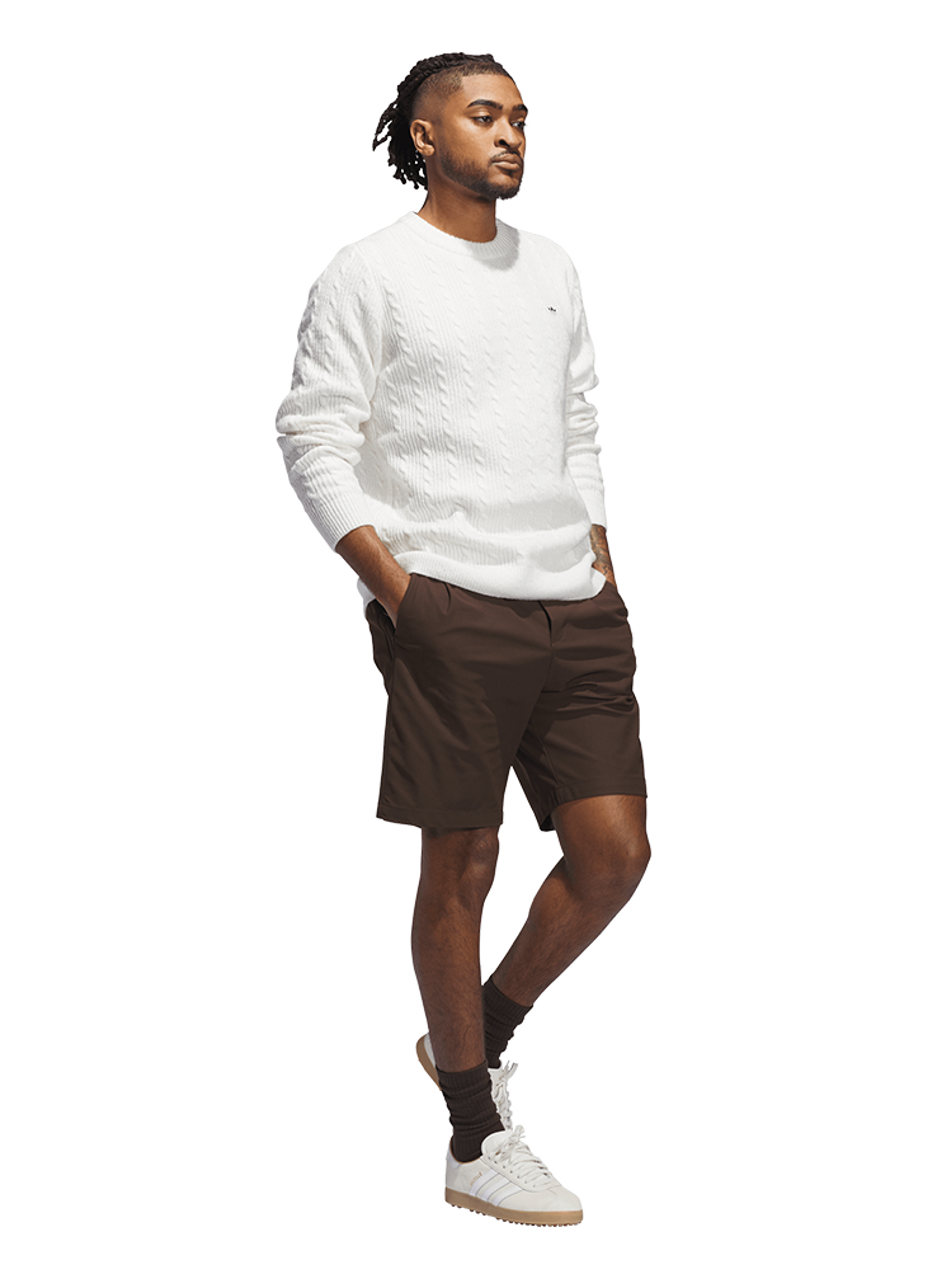 adidas Originals Twistknit Pleated Short - Dark Brown