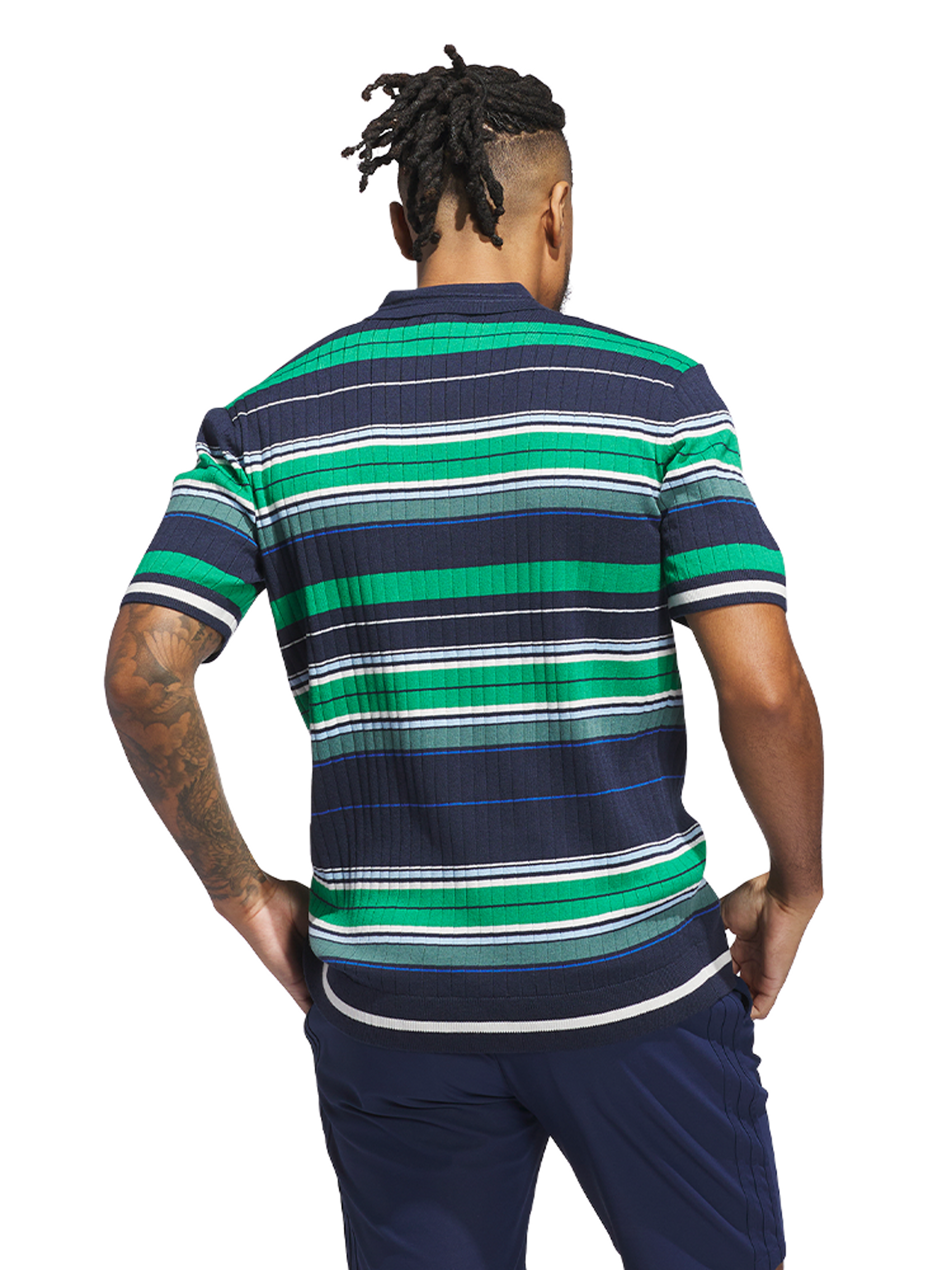 adidas Originals Knit Polo - Night Indigo/Green